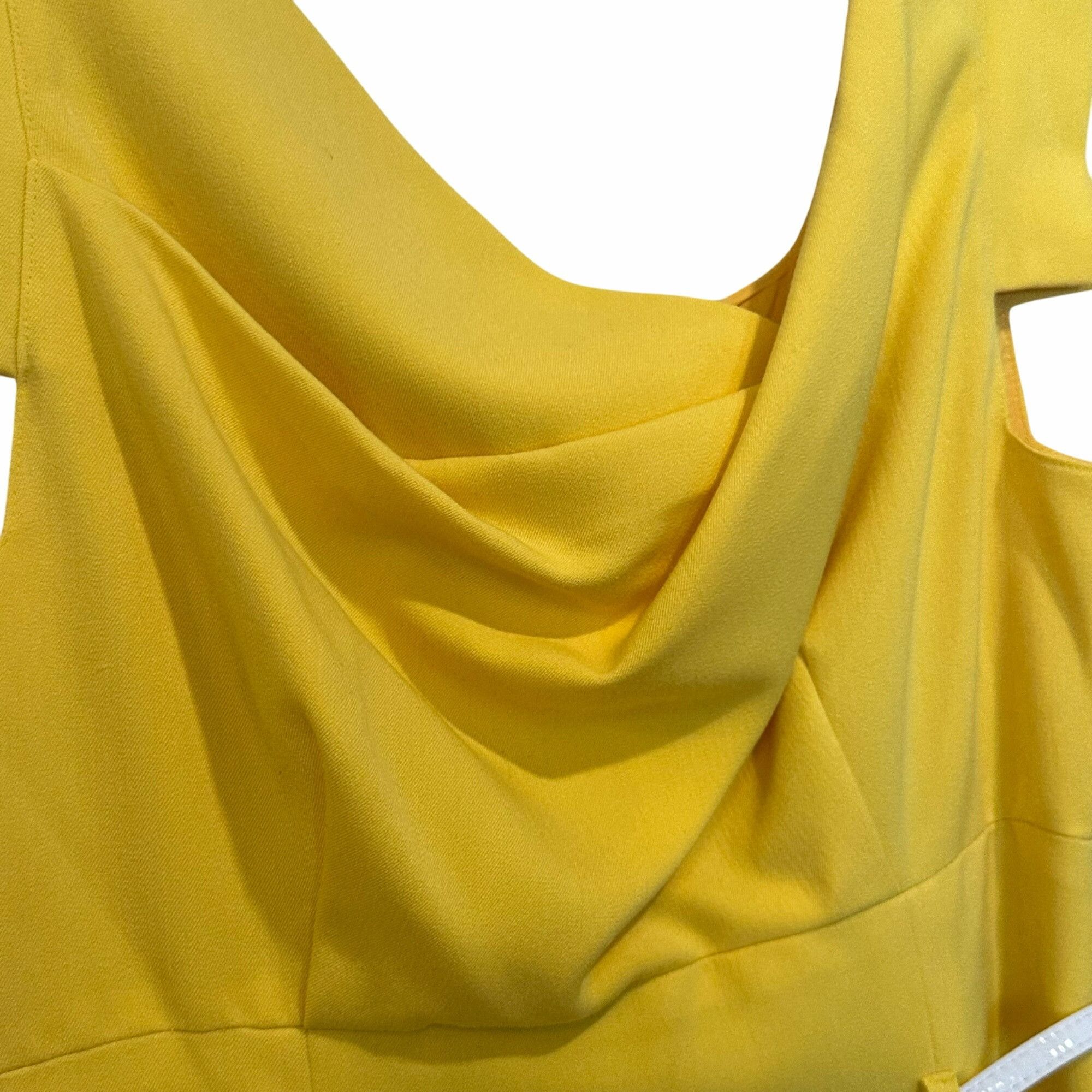 Black Halo ✨Black Halo Yellow Sheath Dress Cowl Neck Midi Business Offi Size S / US 4 / IT 40 - 6 Thumbnail