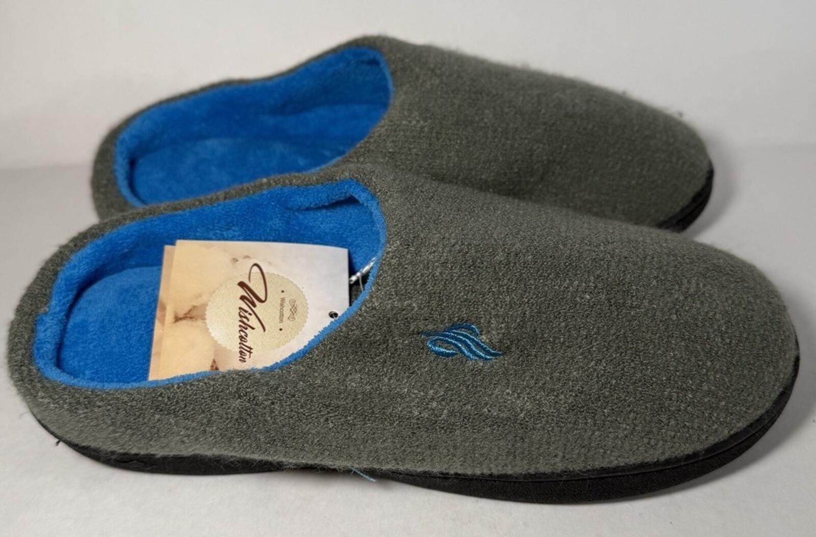Other WISHCOTTON Memory Foam Slippers Rubber Outsole Blue/Gray Size US 7.5 / IT 37.5 - 3 Thumbnail