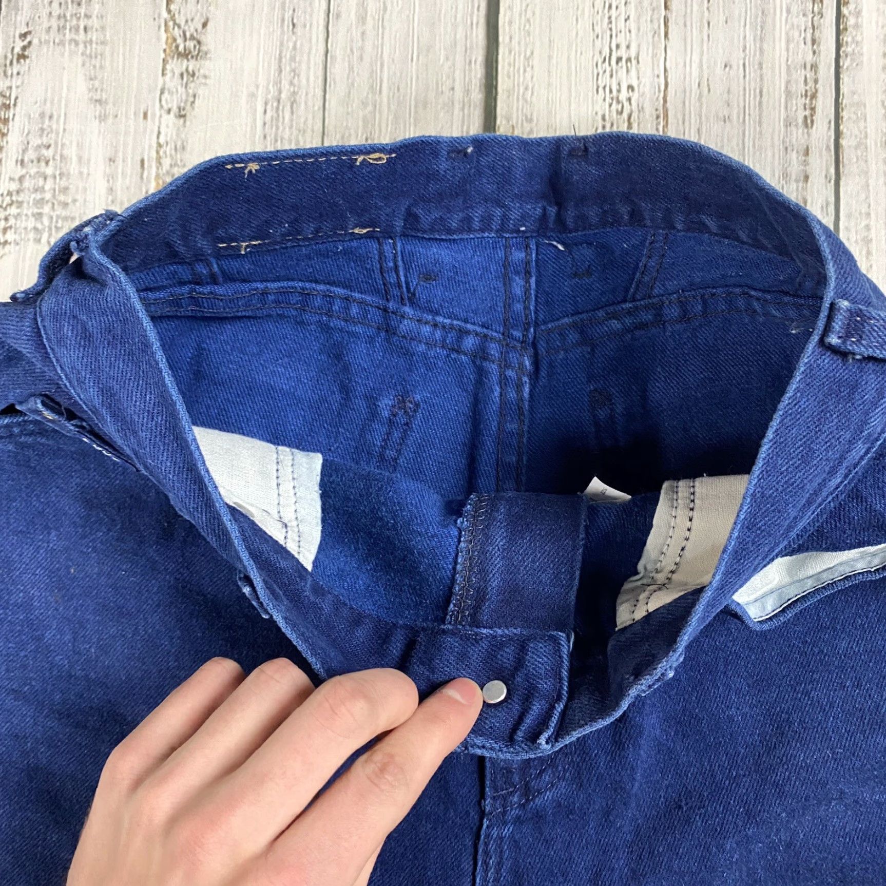 Lee VINTAGE LEE Womens Jeans 12 High Rise Indigo Overdyed Denim Blue 80s 90s Mom Mens Womens Boys Girls Zipper Size 34" / US 12 / IT 48 - 4 Thumbnail