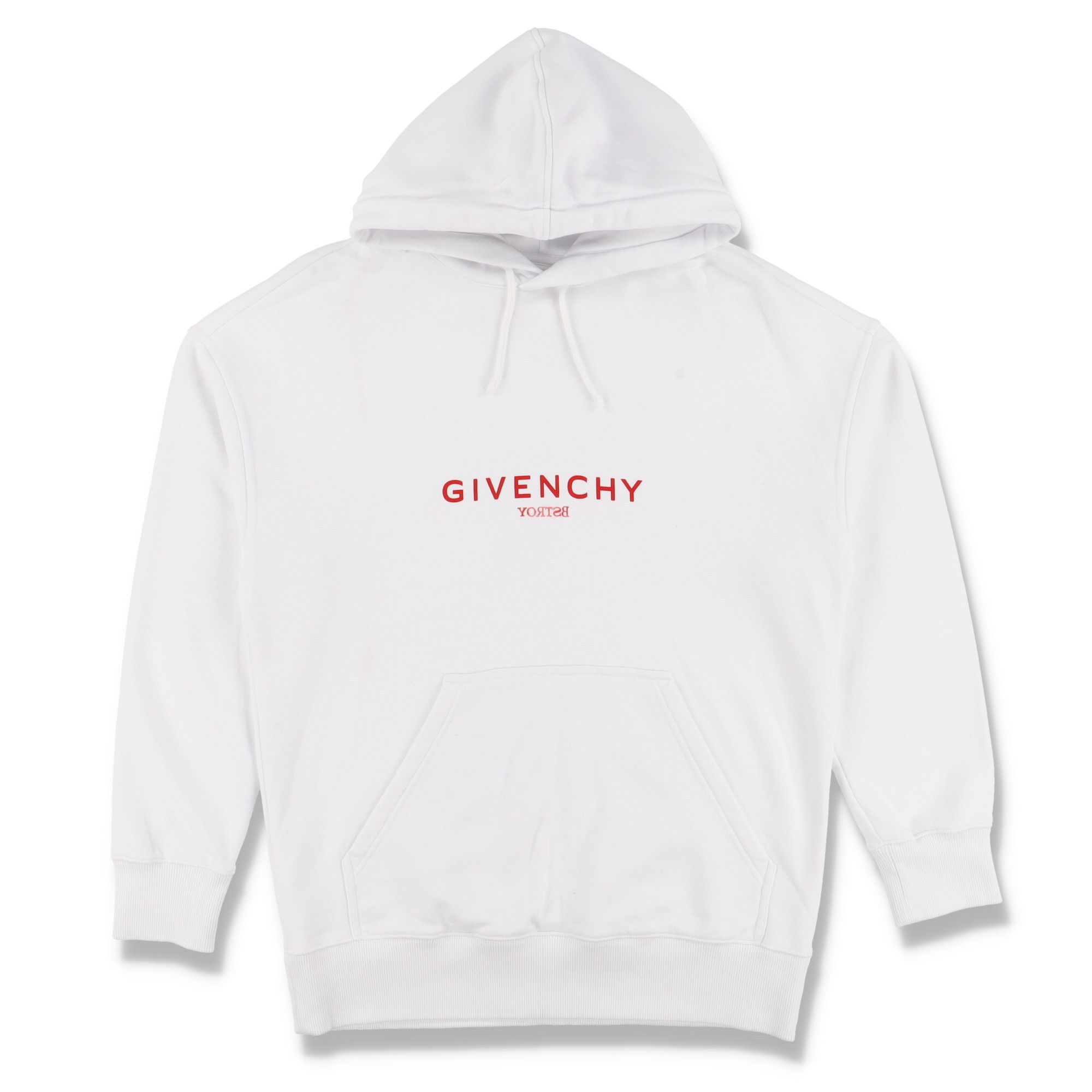 (B).Stroy × Givenchy White Reverse Logo Hoodie Size US S / EU 44-46 / 1 - 1 Thumbnail