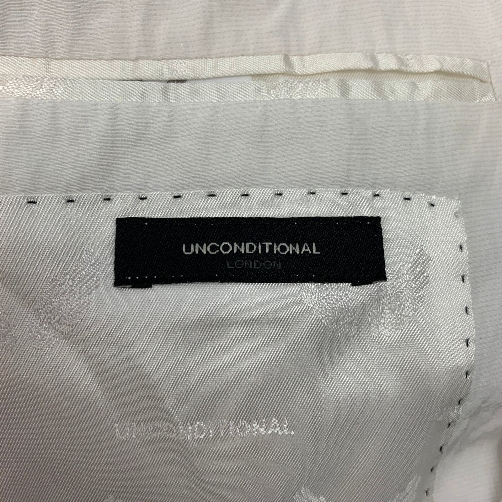 Unconditional UNCONDITIONAL White Wrinkled Acetate / Viscose Sport Coat Size 46R - 6 Thumbnail