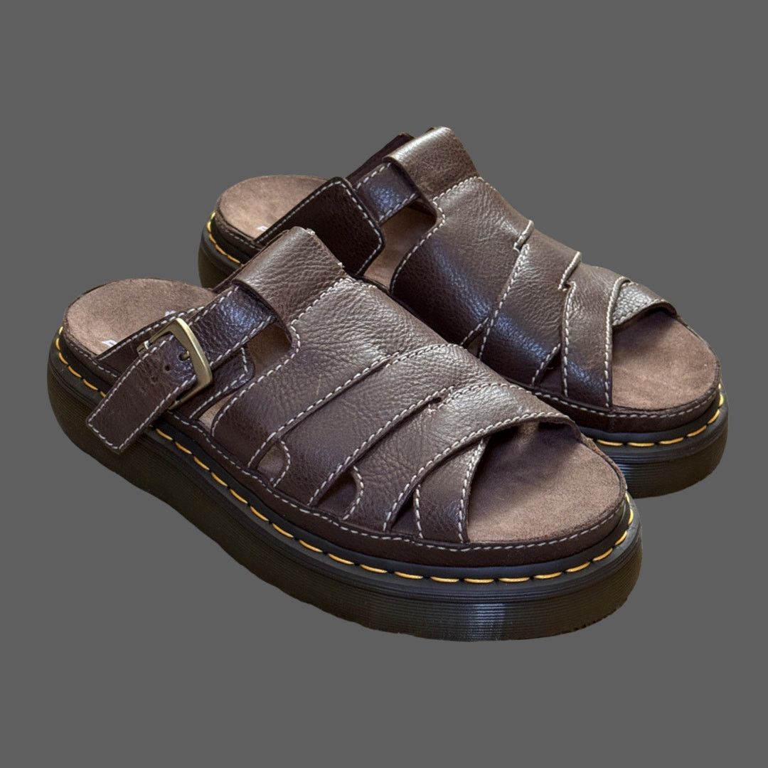 Dr. Martens Dr. Martens Maxxy Slide Brown AR Rogue Leather Sandal 11 Size US 11 / EU 44 - 1 Thumbnail