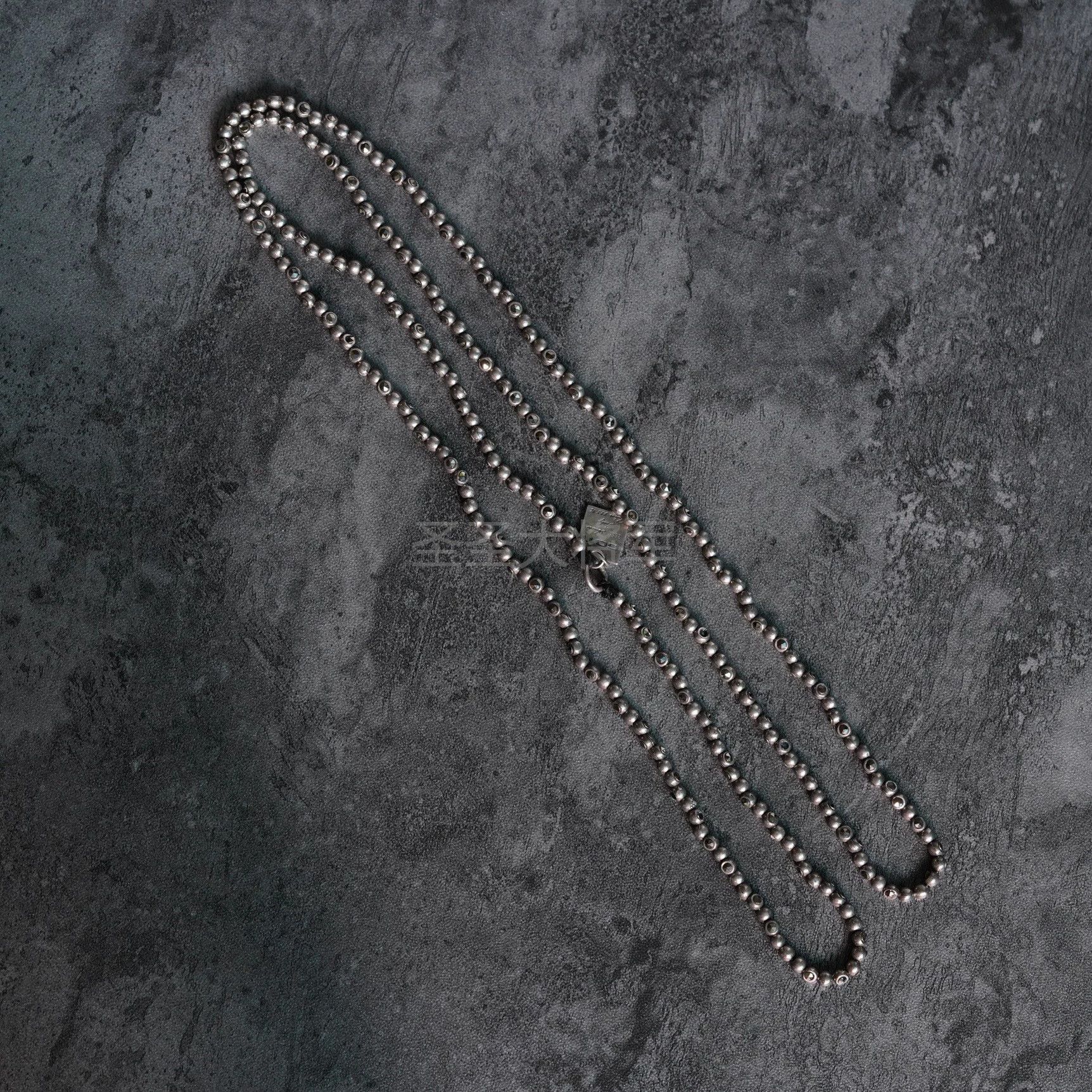 Goti Goti Distressed Long Tungsten Stone Silver 120cm Necklace Size ONE SIZE - 5 Thumbnail