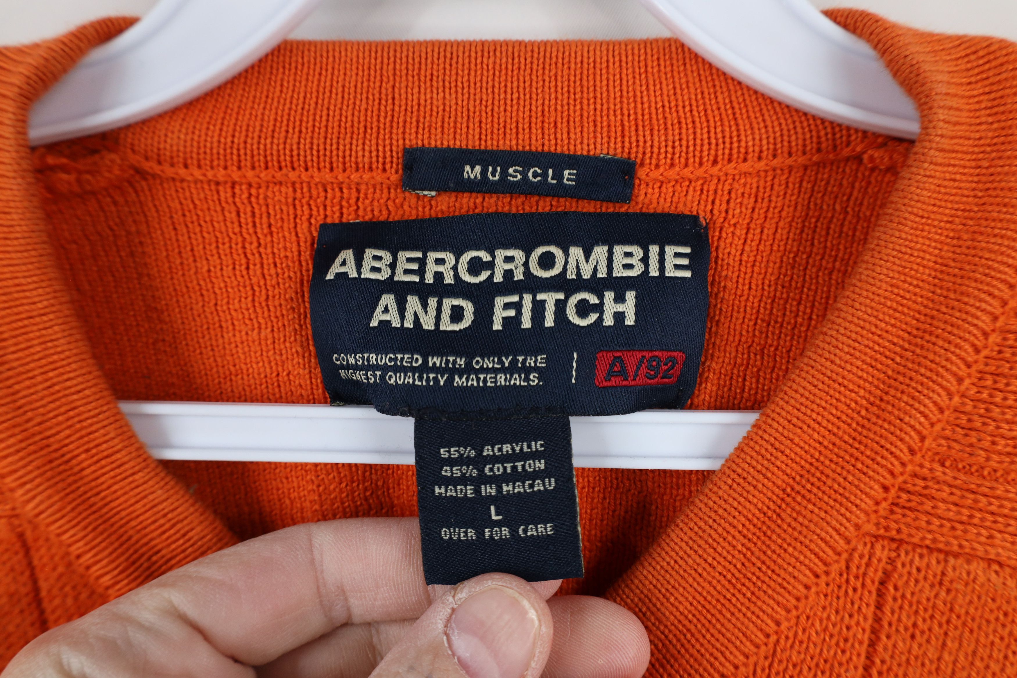Abercrombie & Fitch × Vintage Vintage 90s Y2K Abercrombie & Fitch Ribbed Knit Sweater Size US L / EU 52-54 / 3 - 5 Thumbnail