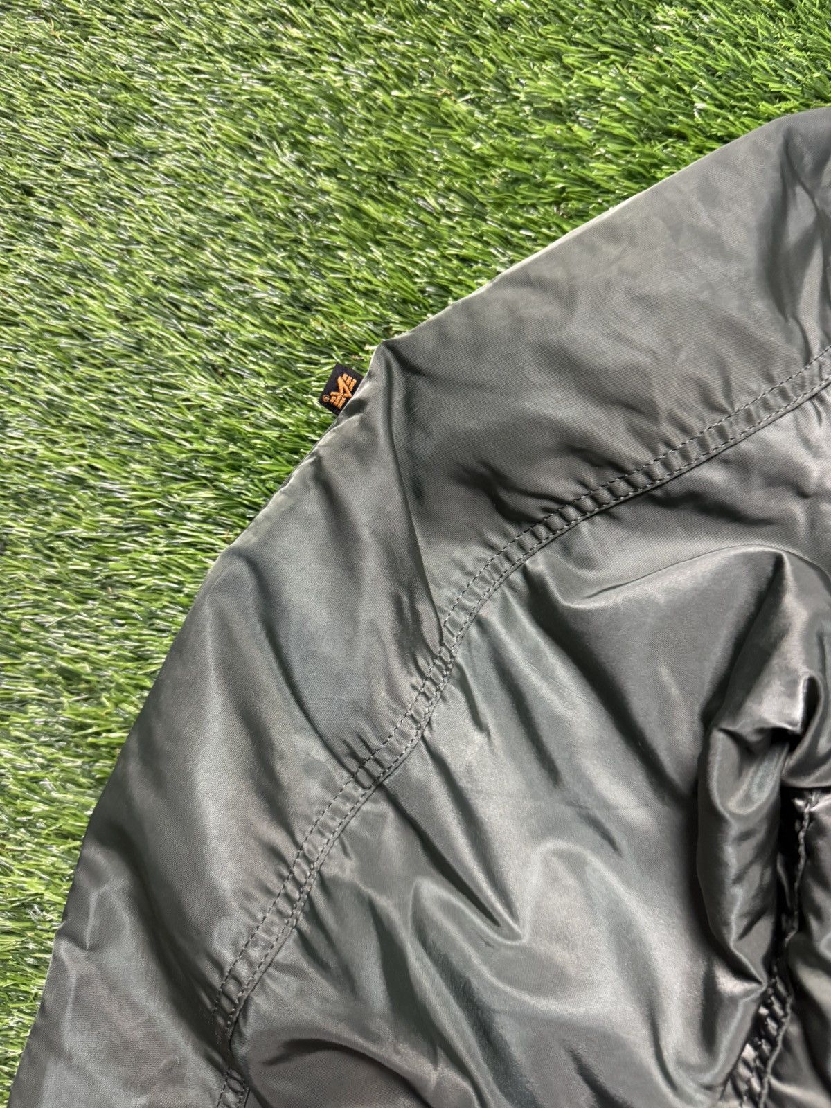 Alpha Industries × Vintage vintage alpha industries bomber jacket- leather patch Size US L / EU 52-54 / 3 - 4 Thumbnail
