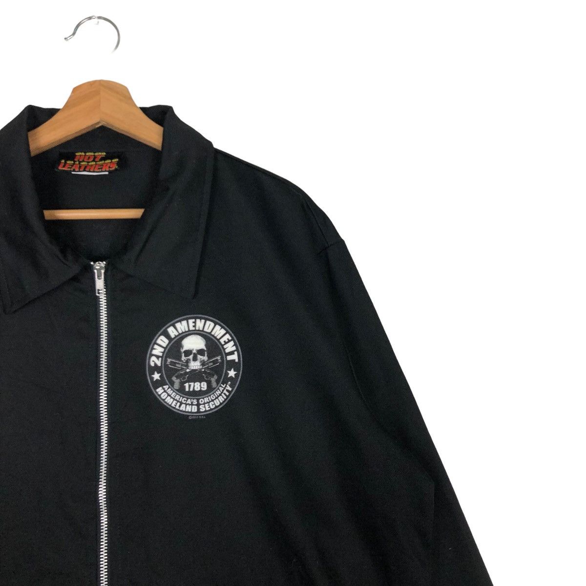 Vintage 🔥Vtg Bomber Jacket Biker Punk Design 2nd Amendment Skeleton Size US L / EU 52-54 / 3 - 7 Thumbnail