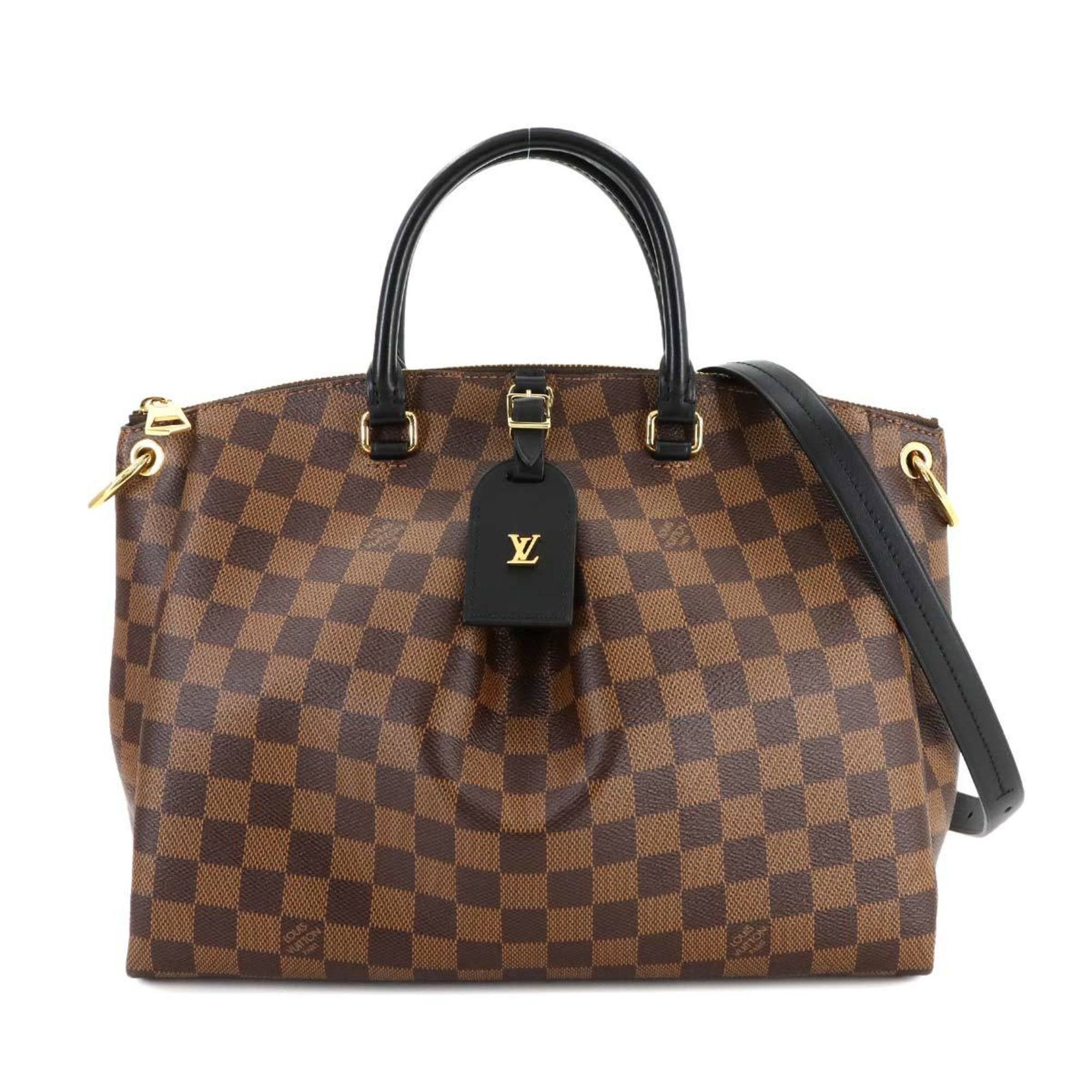 Louis Vuitton Damier Odeon Mm 2Way Tote Shoulder Bag Ebene Black N45283 Rfid Gold Hardware, Women's