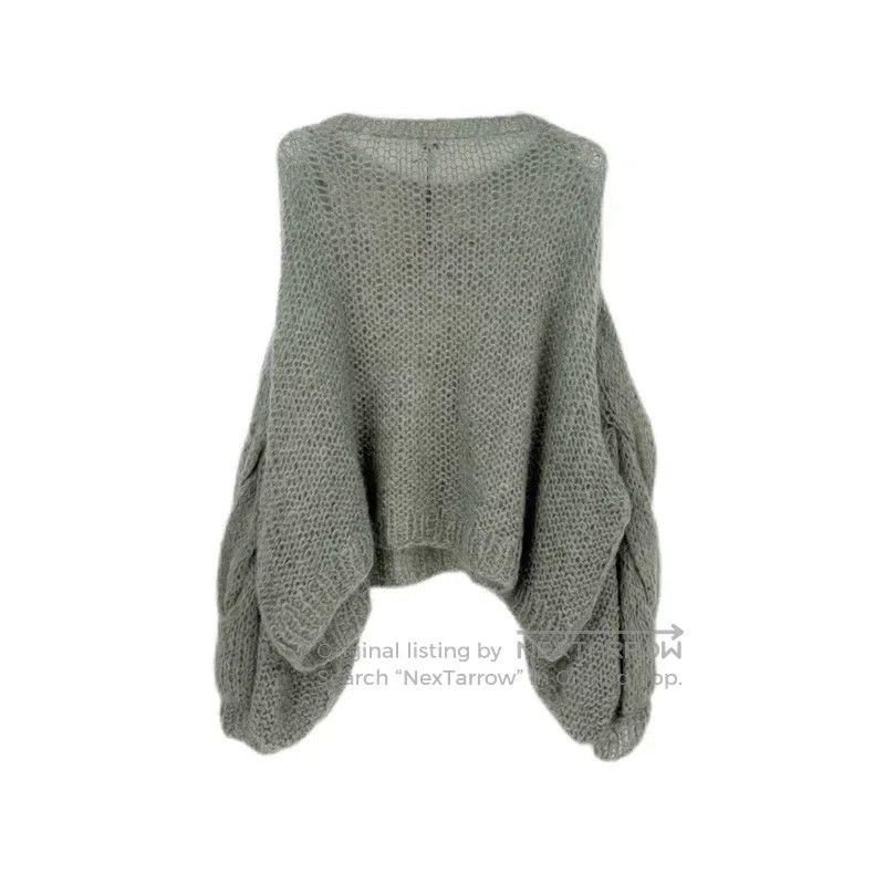 Loewe Loewe Gray Green Mohair Sweater Size L / US 10 / IT 46 - 2 Thumbnail