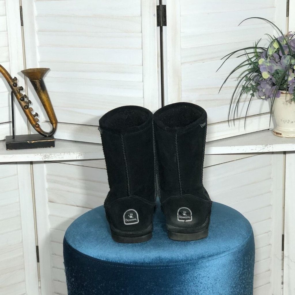 Vintage Bearpaw boots black suede leather wool lining rubber sole 8 Size US 8 / IT 38 - 4 Thumbnail