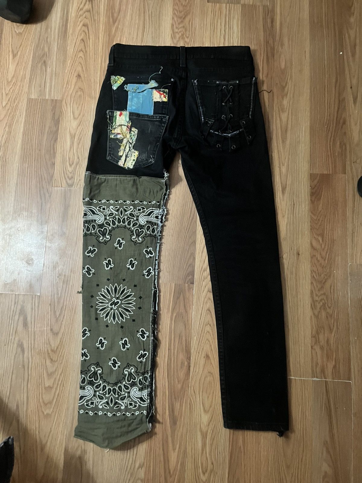 Other Custom Distressed Patchwork Jeans – Black / Grey Size US 30 / EU 46 - 1 Thumbnail
