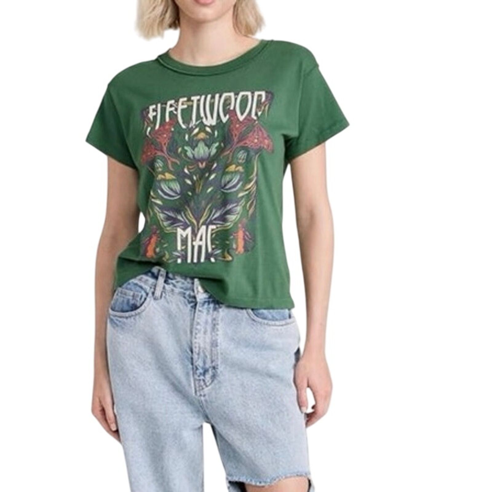 Daydreamer DAYDREAMER Fleetwood Mac Butterflies Reverse Tee in Green Size XL / US 12-14 / IT 48-50 - 9 Thumbnail