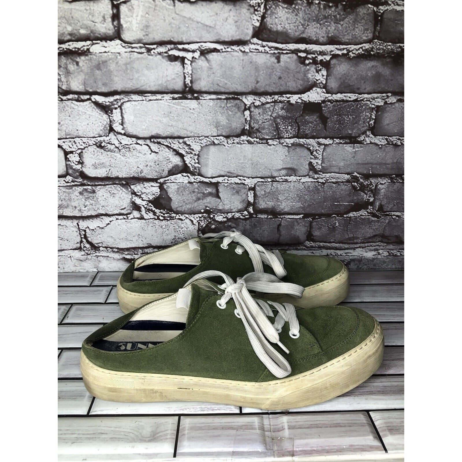 Sunnei Sunnei Green Suede Leather Slip On Lace Up Comfort Shoes Wom Size US 11 / IT 41 - 12 Thumbnail