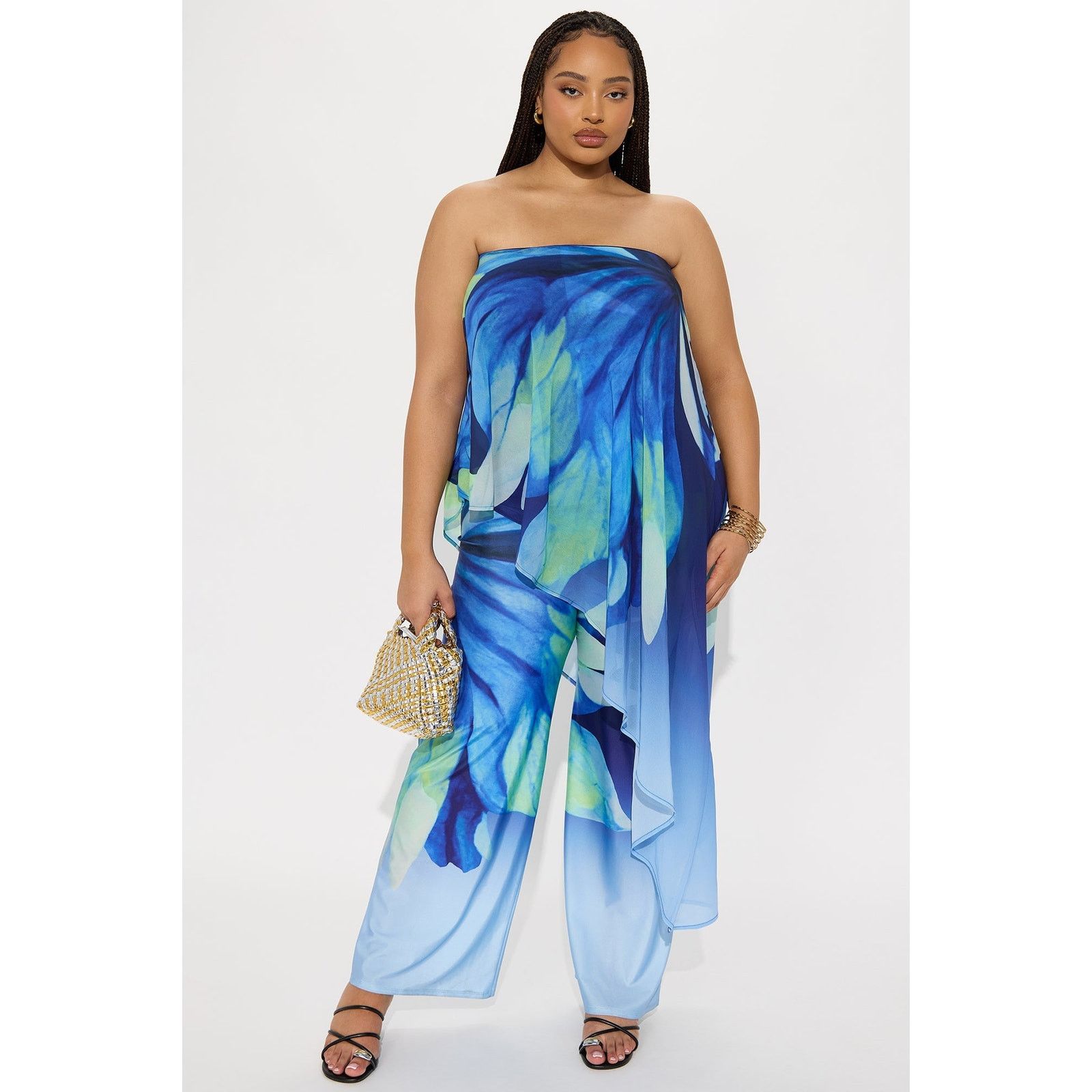 Other Danielle Flowy Floral Jumpsuit - Blue - Size XL Size 38" / US 16 / IT 52 - 4 Thumbnail
