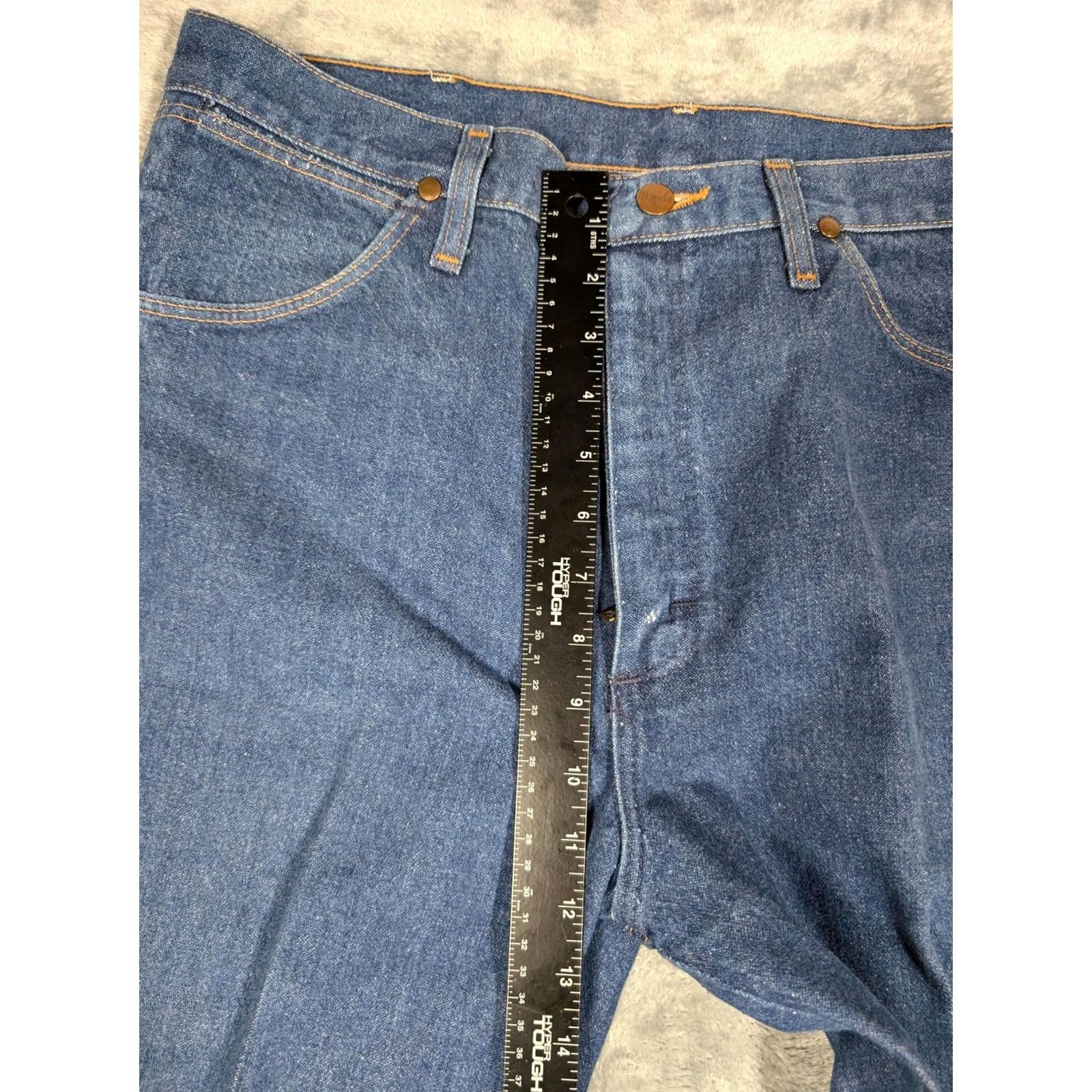 Wrangler Vintage Wrangler Jeans Mens 34x36 Blue 936PWD Cowboy Cut Western Straight Denim Cotton Five Pocket Zip Drive: USA Made - 1990s Style Mens Jeans Size US 34 / EU 50 - 3 Thumbnail