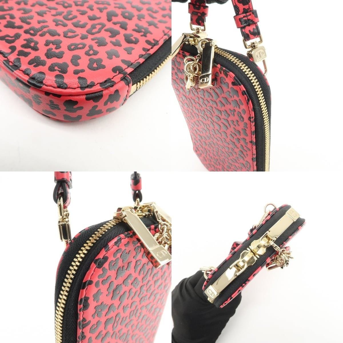 Christian Dior Monsieur Christian Dior Lady Dior Leopard Print Lambskin Phone Case Size ONE SIZE - 5 Thumbnail