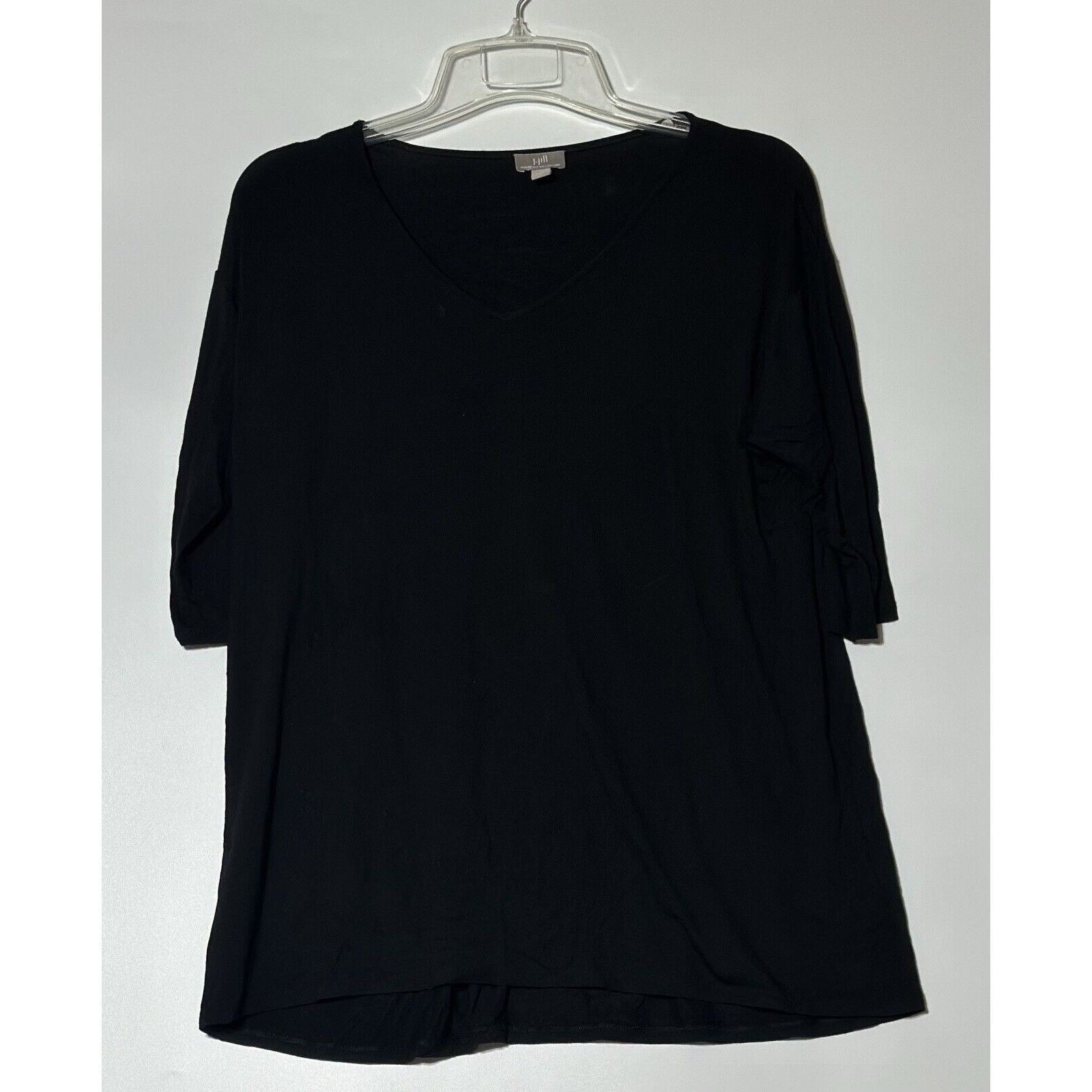 J. Jill J Jill Wearever Collection Black Top S Black Sheer Witchy Size S / US 4 / IT 40 - 1 Thumbnail
