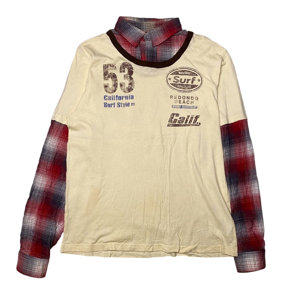 Hysteric Glamour 2000's Body Glove Double Layer Poem Plaid L/S Size US M / EU 48-50 / 2 - 1 Thumbnail