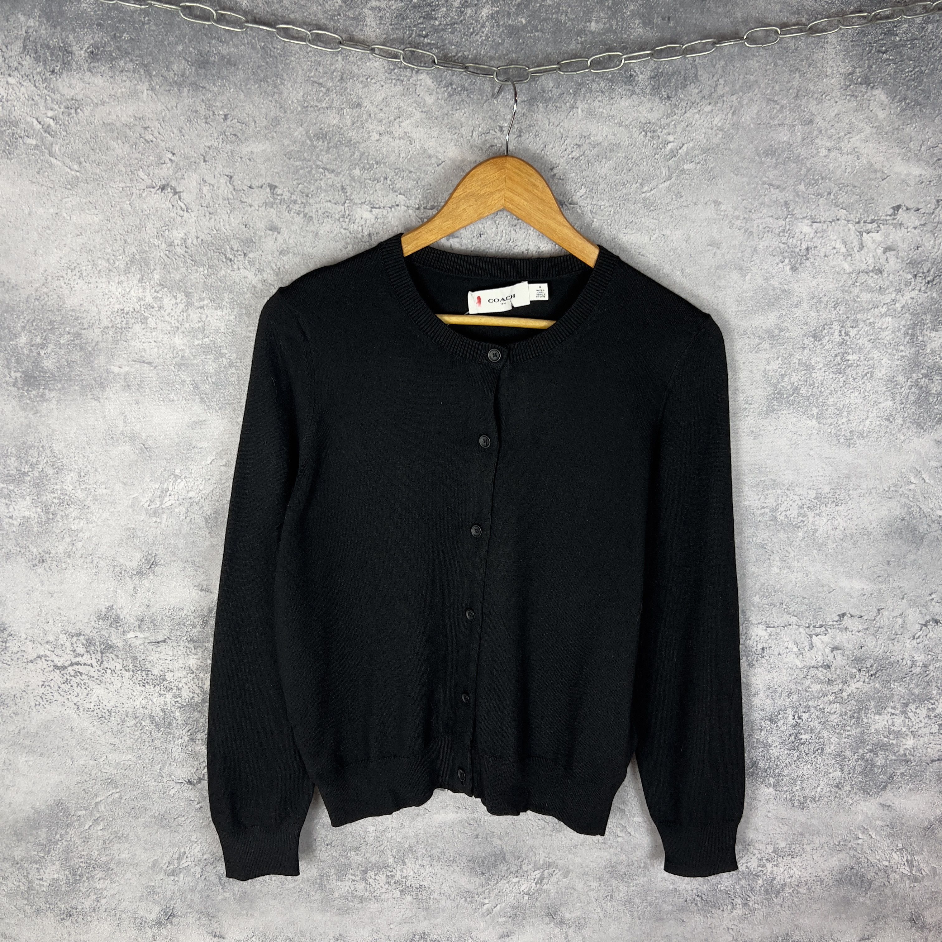 Coach × Vintage Coach Cardigan Women's Size M Viscose Black Long Sleeve Size M / US 6-8 / IT 42-44 - 1 Thumbnail