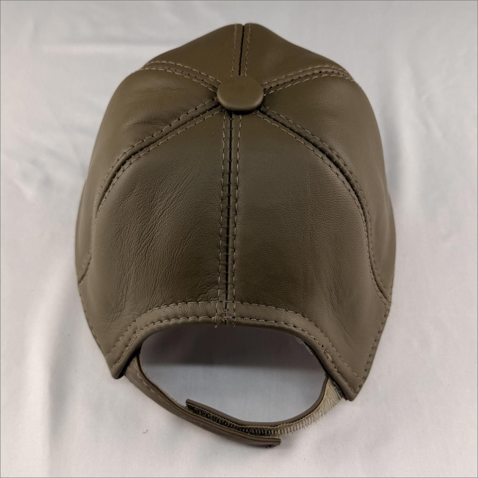 Other NEW Beige Leather Baseball Cap - Premium Hat 084 Size ONE SIZE - 5 Thumbnail