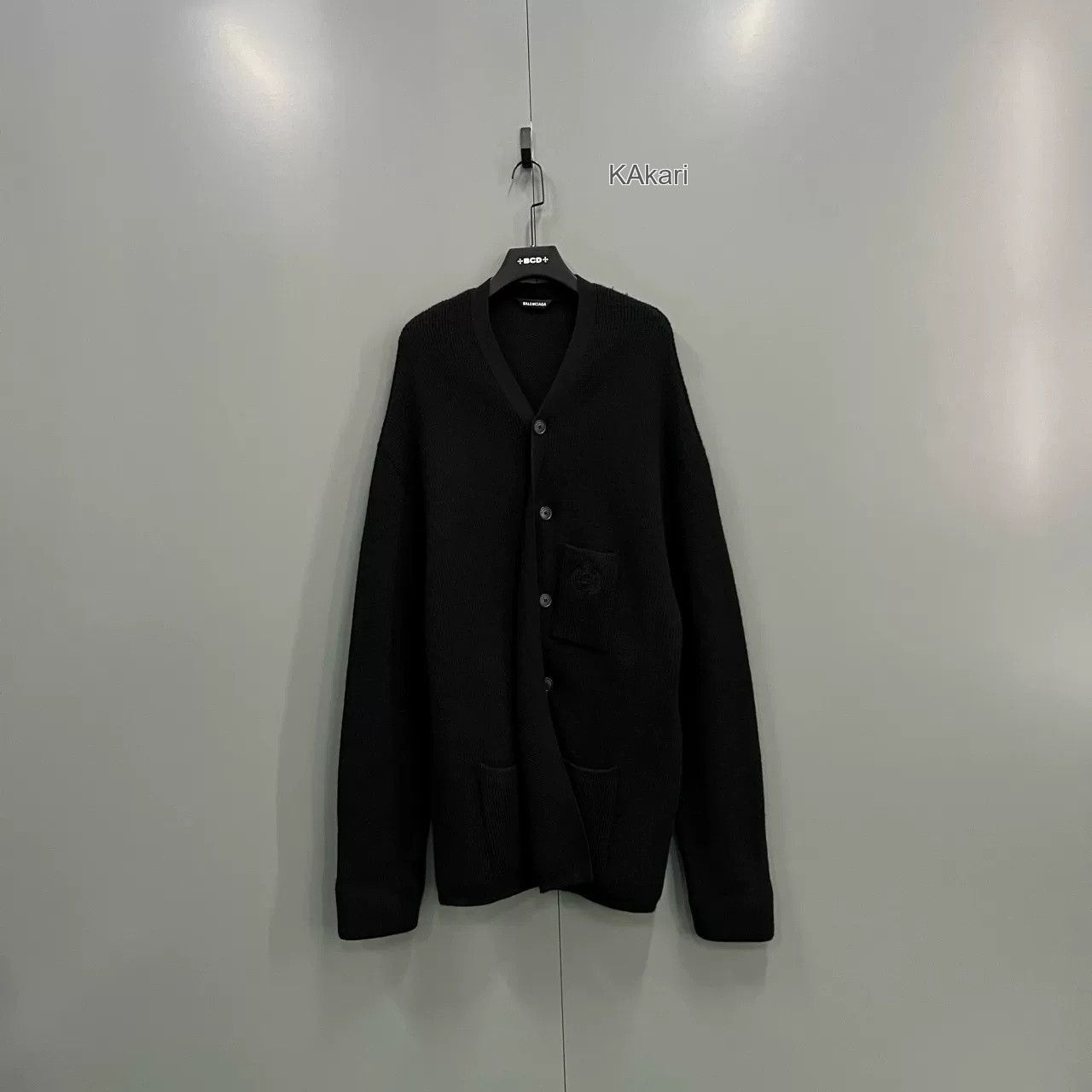 Balenciaga Balenciaga Logo Embroidered Knit Cardigan Size US L / EU 52-54 / 3 - 1 Thumbnail