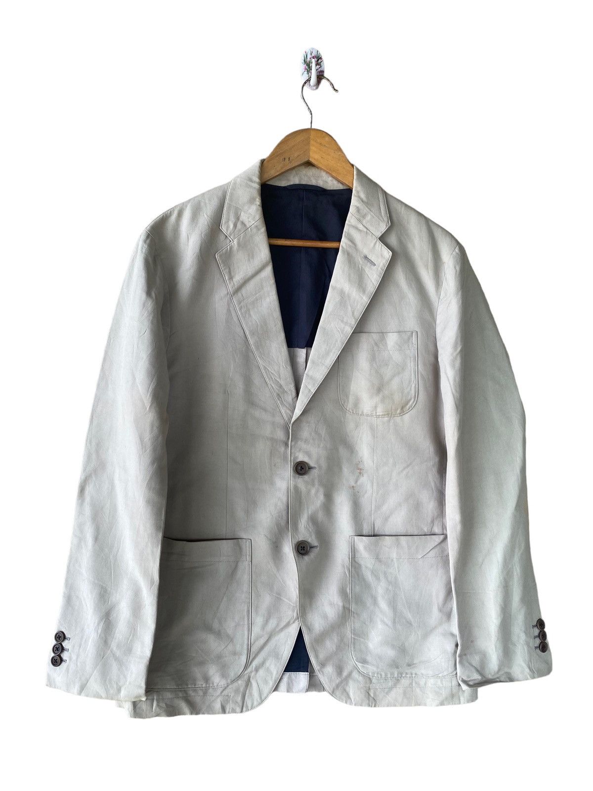 22ss MARGARET HOWELL ブレザー　銀ボタン　カシミヤ Stand Collar Jacket – La Garçonne