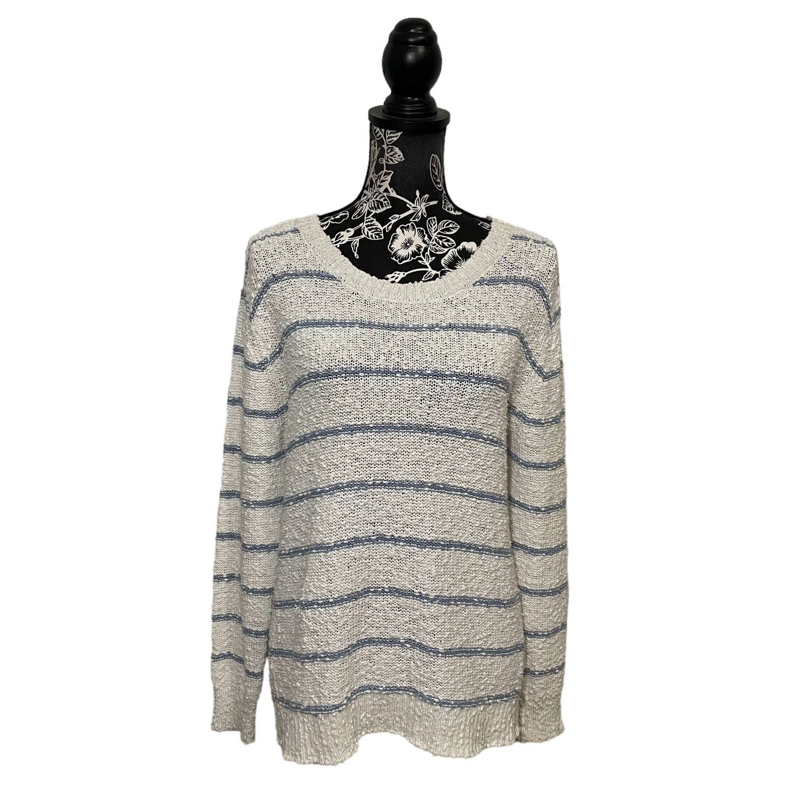 Paige PAIGE Laureen Sweater Striped Knit White & Infinity Small | Grailed