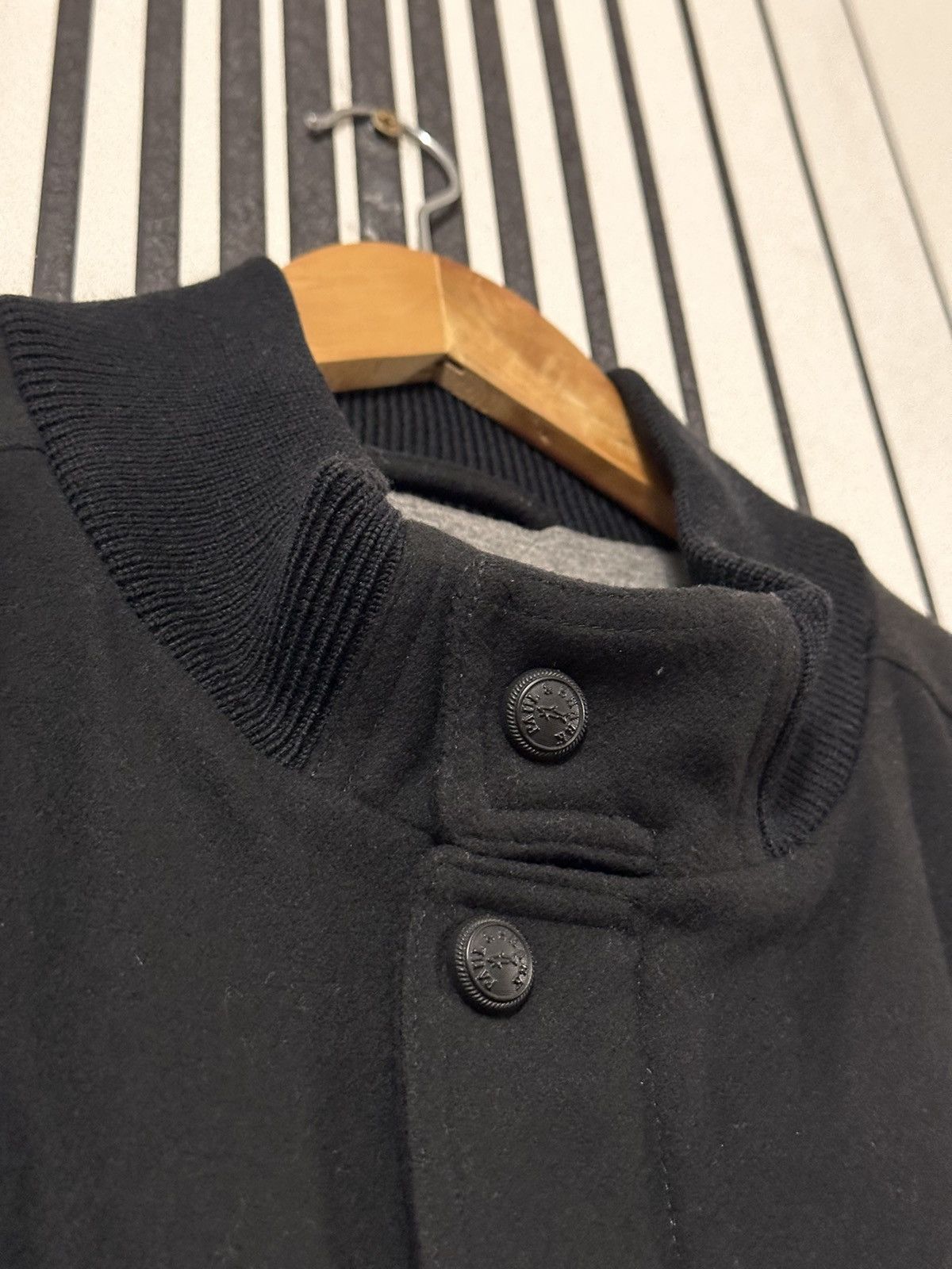 Paul Shark Woolen Classic Italian Black Bomber Jacket