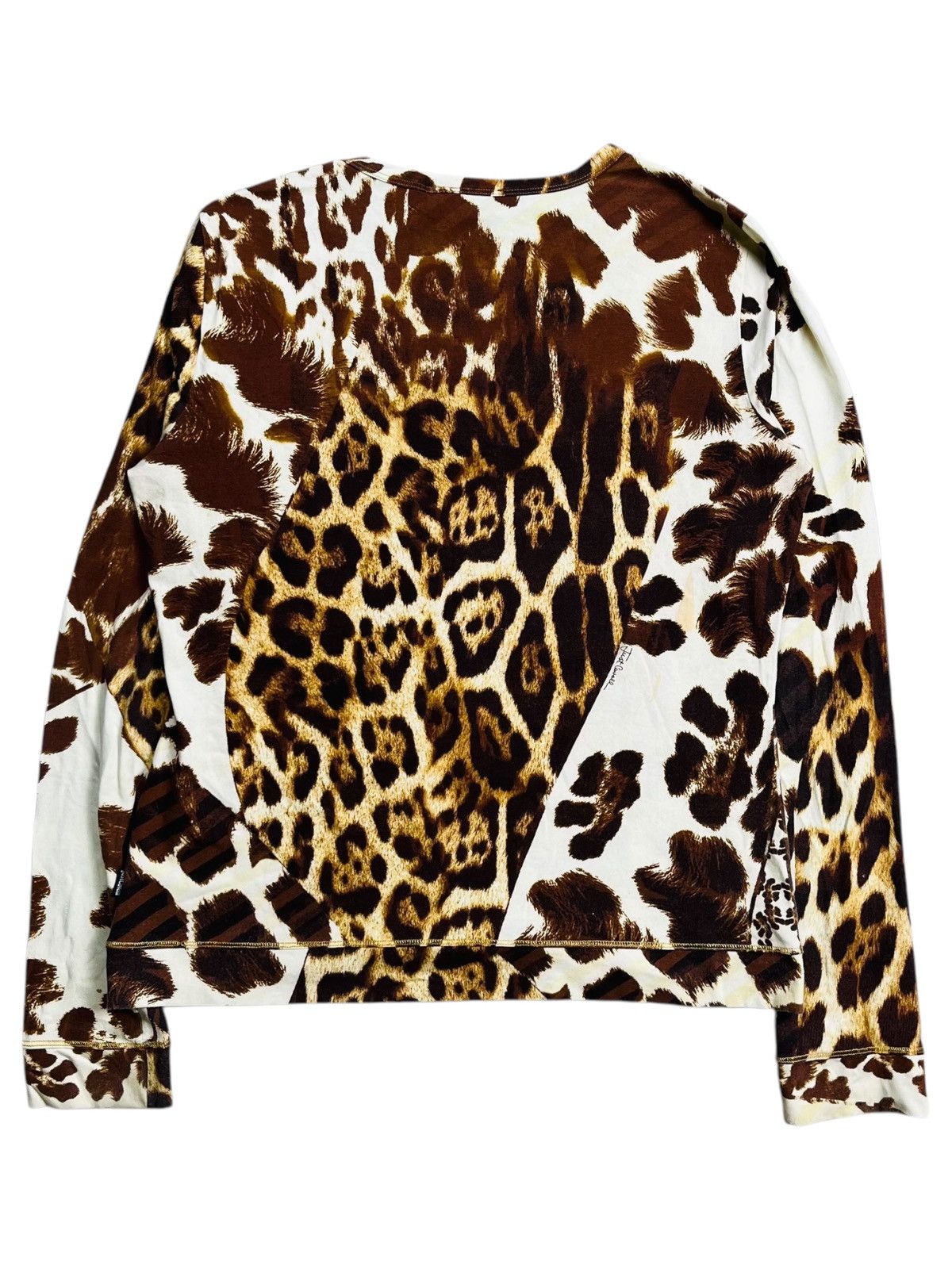 Roberto Cavalli 2000s Roberto Cavalli Just Cavalli Horse & Tiger V Neck Top Size US M / EU 48-50 / 2 - 2 Thumbnail