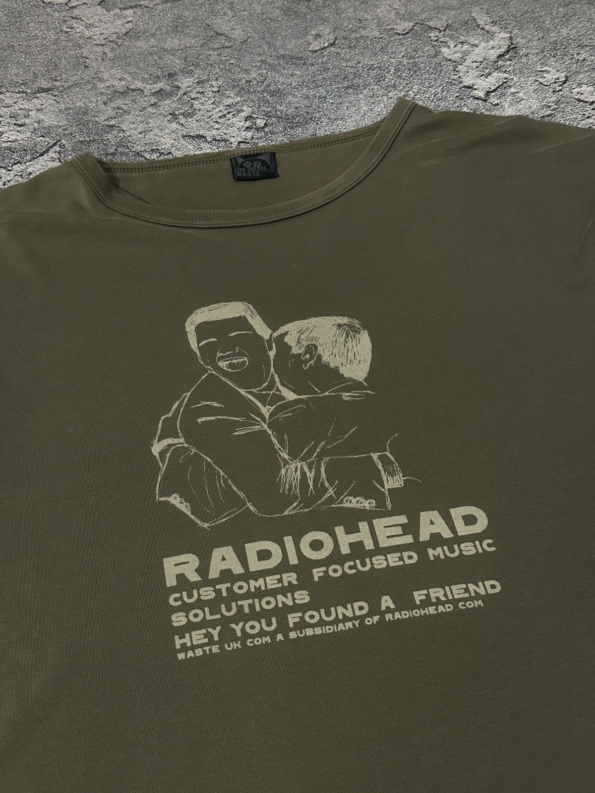 Band Tees Rare Radiohead 00’s W.A.S.T.E. Promo T-Shirt Khaki XXL Size US XXL / EU 58 / 5 - 4 Thumbnail