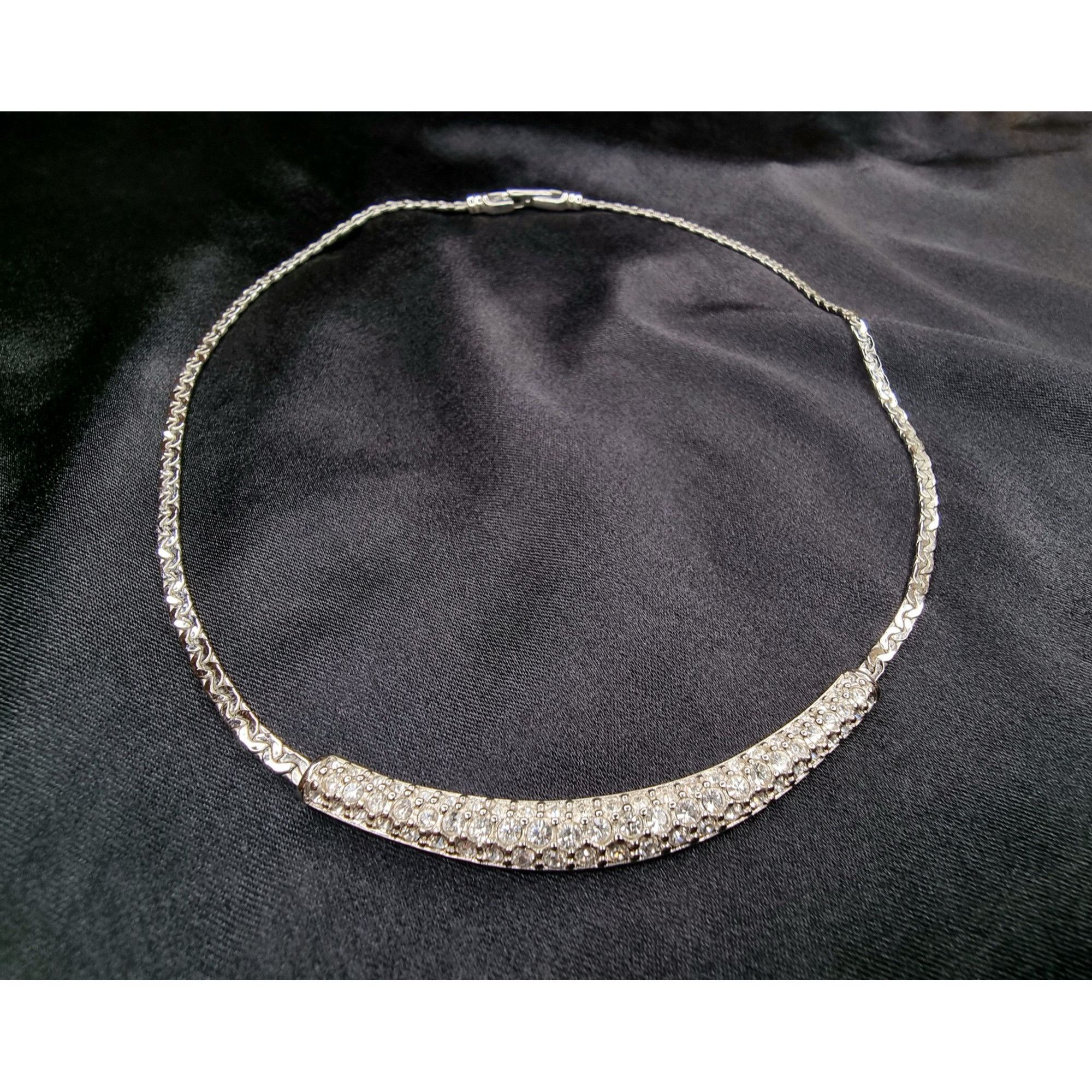 Swarovski Vintage Swarovski Crystal Necklace Silver-Tone Elegant Chain Size ONE SIZE - 3 Thumbnail