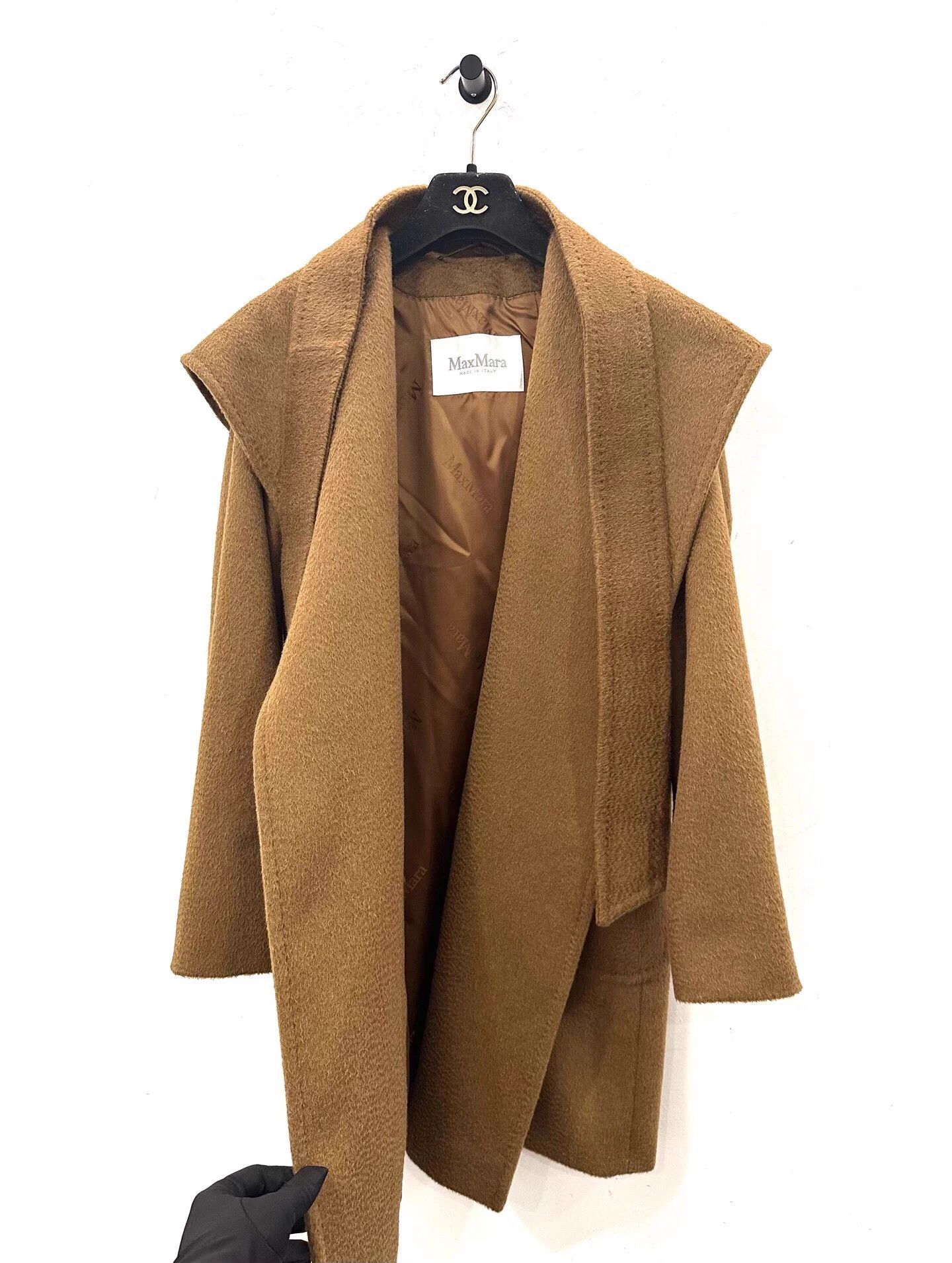 Max Mara MaxMara Railto Women's Camel Hair Hooded Gown 32 Size XXS / US 00 / IT 34 - 4 Thumbnail
