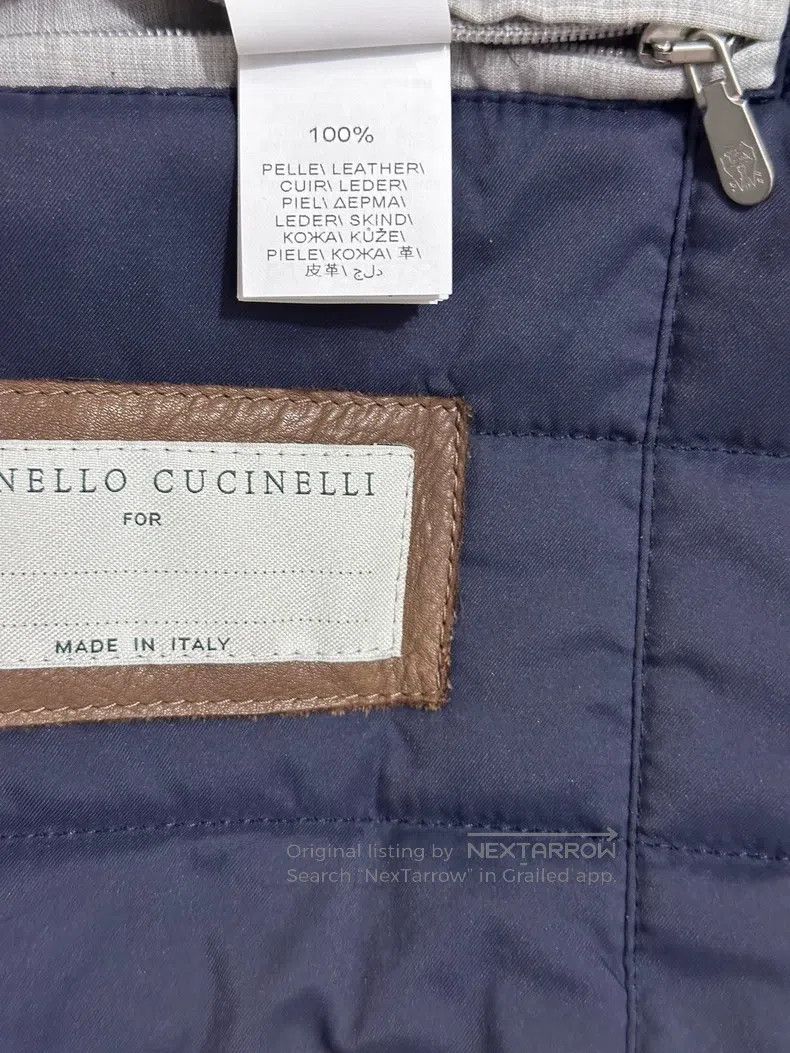 Brunello Cucinelli Brunello Cucinelli Leather Jacket with Thin Cotton Lining Size US XL / EU 56 / 4 - 5 Thumbnail