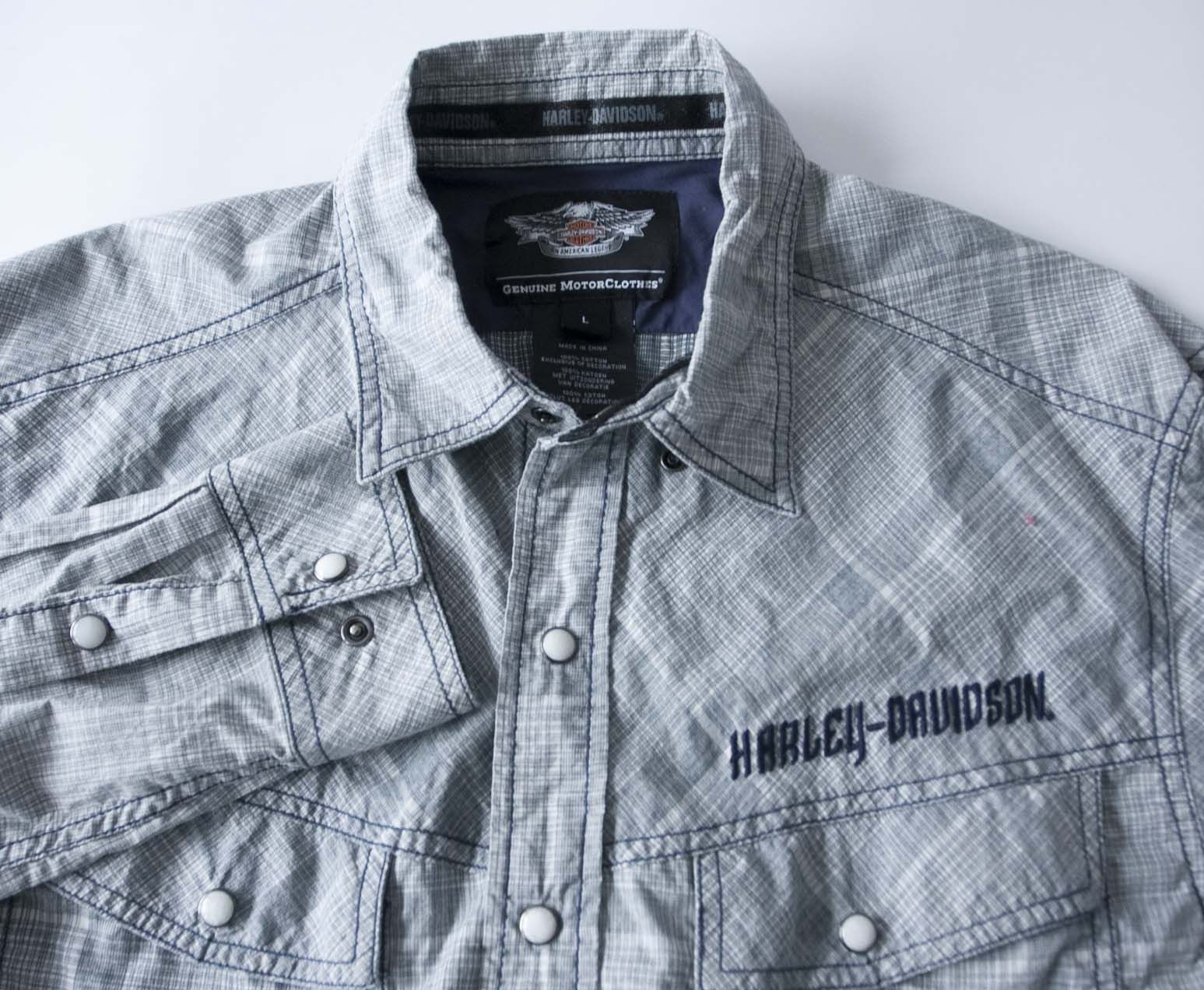 Harley Davidson Harley Davidson Shirt Size L Snap Pearl Button Gray Size US L / EU 52-54 / 3 - 1 Thumbnail
