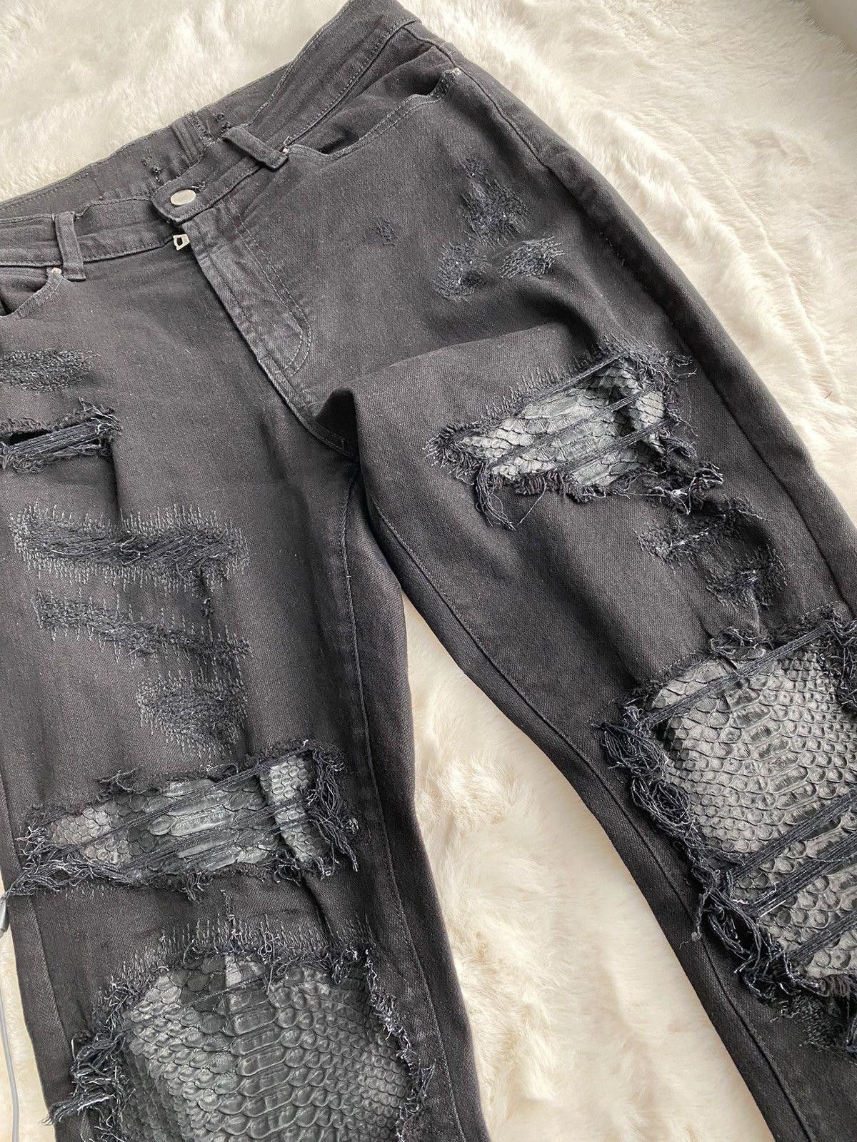 Amiri Amiri Black Archive Snakeskin Python MX0 Jeans Size US 34 / EU 50 - 2 Thumbnail
