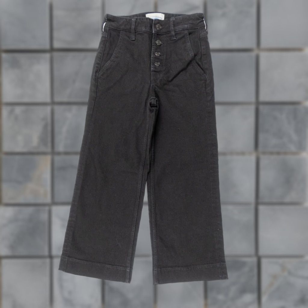 Everlane Everlane Jeans Women The Wide Leg Ankle 25 Black Cotton Denim Button Fly 5-Pocket Mens Womens Boys Girls Size 42" / US 20 - 1 Thumbnail