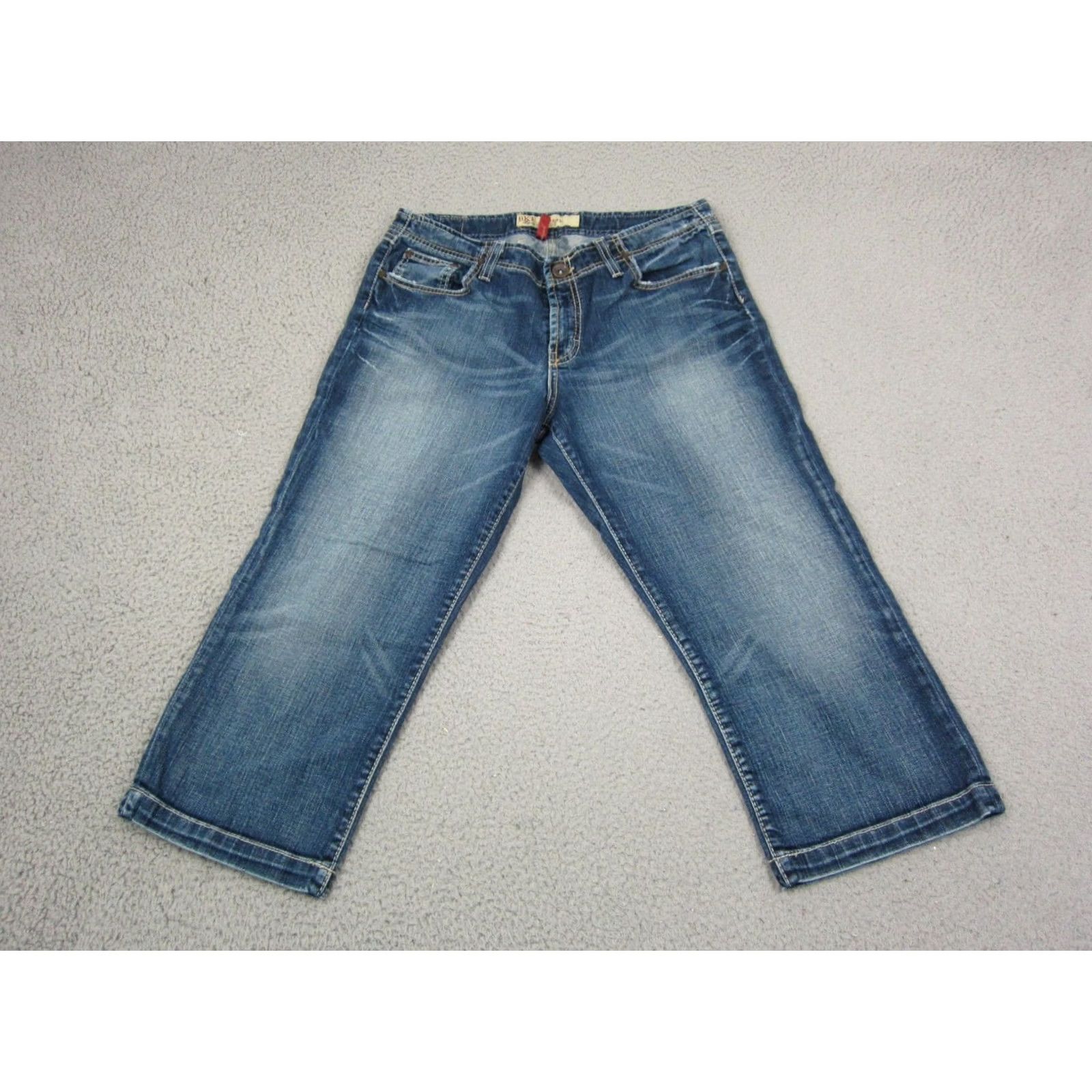 Vintage Buckle BKE Jeans Womens 31 x 21 Blue Denim Capri Cropped Wendi Stretch Bootcut Jeans Size 24" / US 00 / IT 34 - 2 Thumbnail