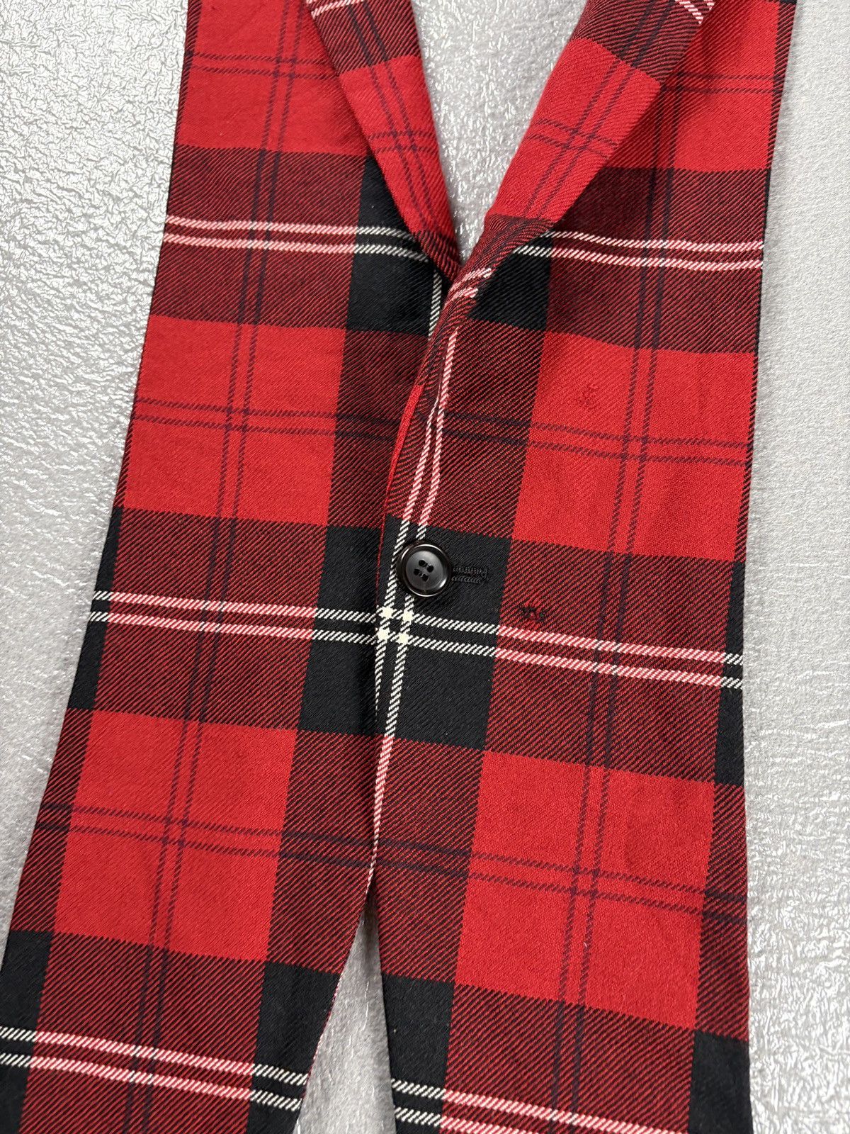 Comme des Garcons Homme Plus AW11 Comme des Garcons Homme Plus Vest Red Tartan Size 46R - 2 Thumbnail