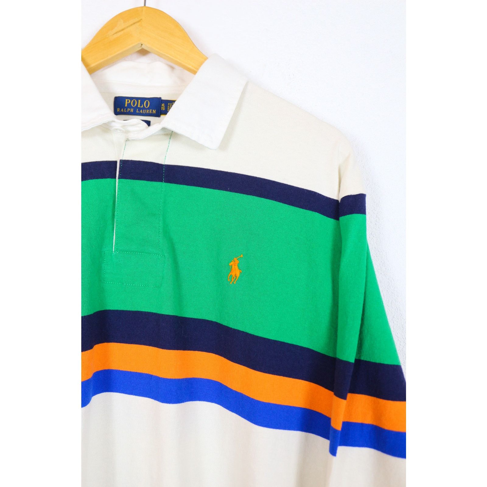 Rugby Ralph Lauren Ralph Lauren Rugby Pony Logo Wide Striped Polo Shirt Size US XL / EU 56 / 4 - 3 Thumbnail