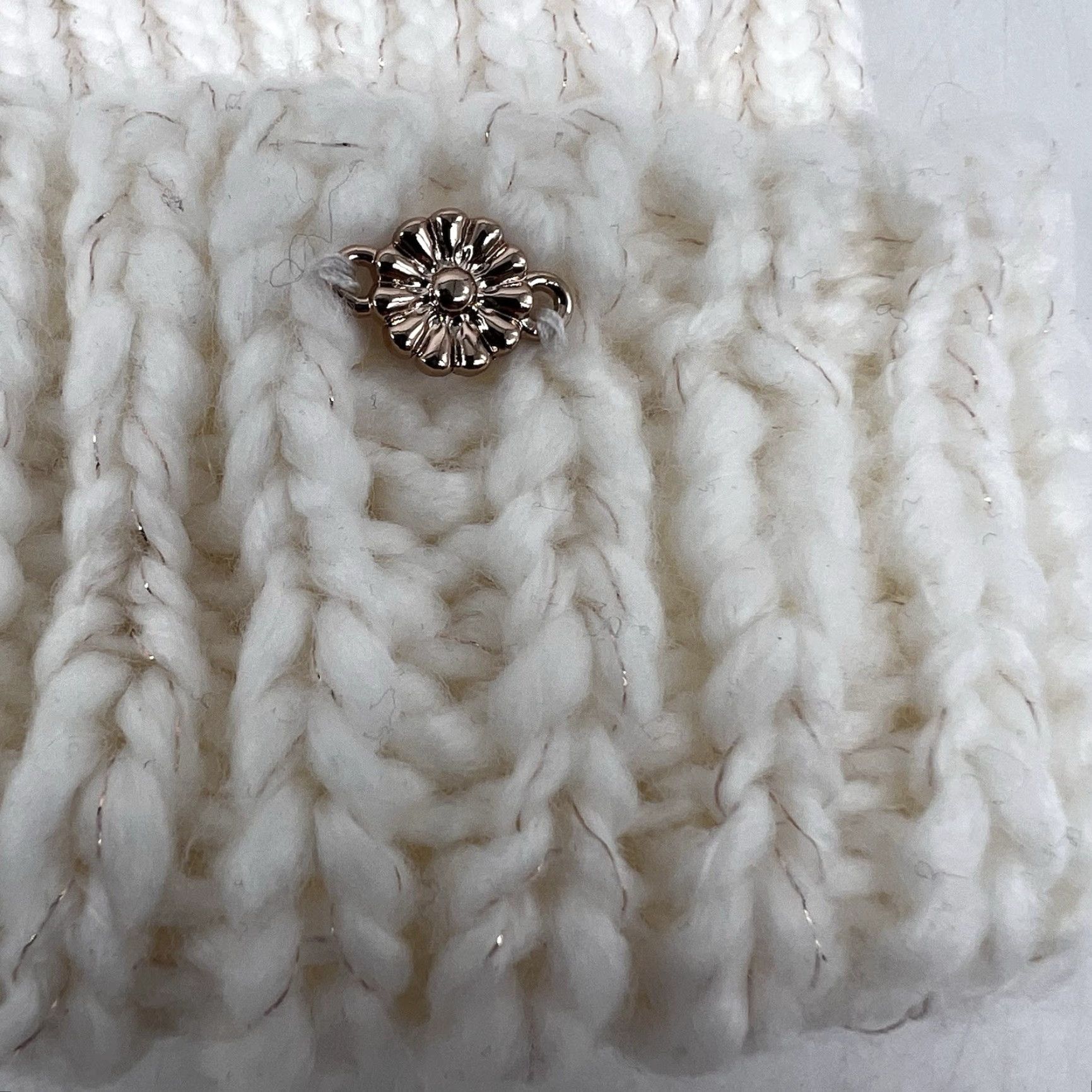 Lauren Conrad Lauren Conrad HaT Beenie Stocking Hat Ivory One Size Fur Trim Knit Accessories Women City Outdoor Ski Winter Size ONE SIZE - 2 Thumbnail