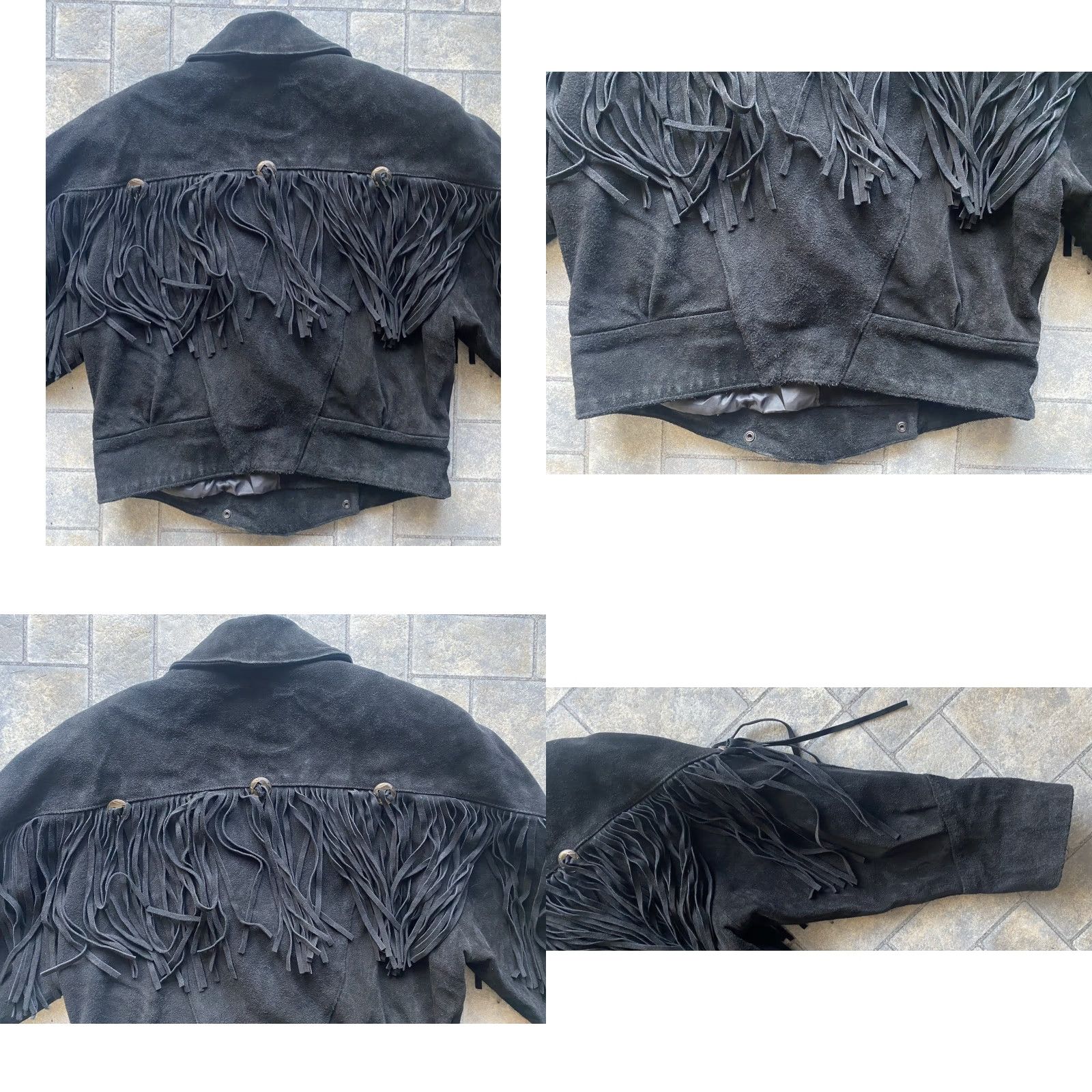 Vintage G4000 Women’s Jacket Western Fringed Leather Cropped M Black Size M Womens Fringe Western Jacket Coat Size M / US 6-8 / IT 42-44 - 9 Thumbnail