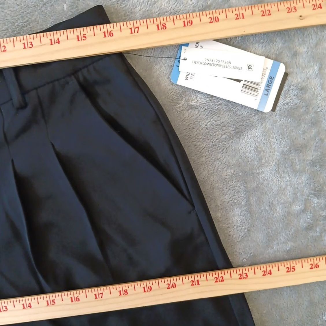 French Connection French Connection Pants Womens Large Black Wide-Leg Ankle Pockets 32x30.5 New Size 36" / US 14 / IT 50 - 2 Thumbnail
