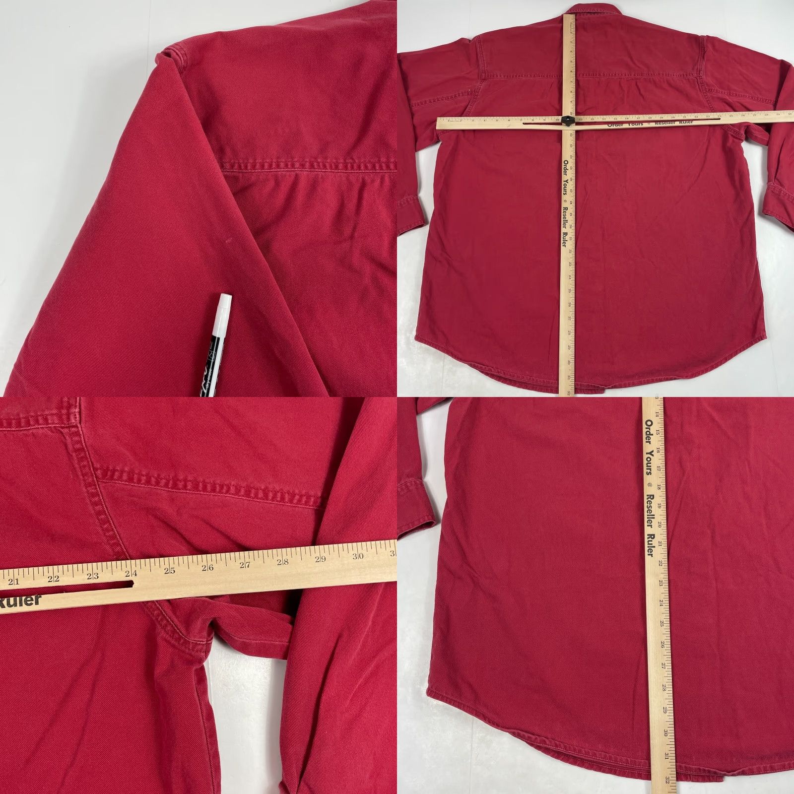 Levi's VINTAGE Levi's Shirt Mens Large Red Canvas Loose Long Sleeve Button Up Workwear Rugged Size US L / EU 52-54 / 3 - 9 Thumbnail