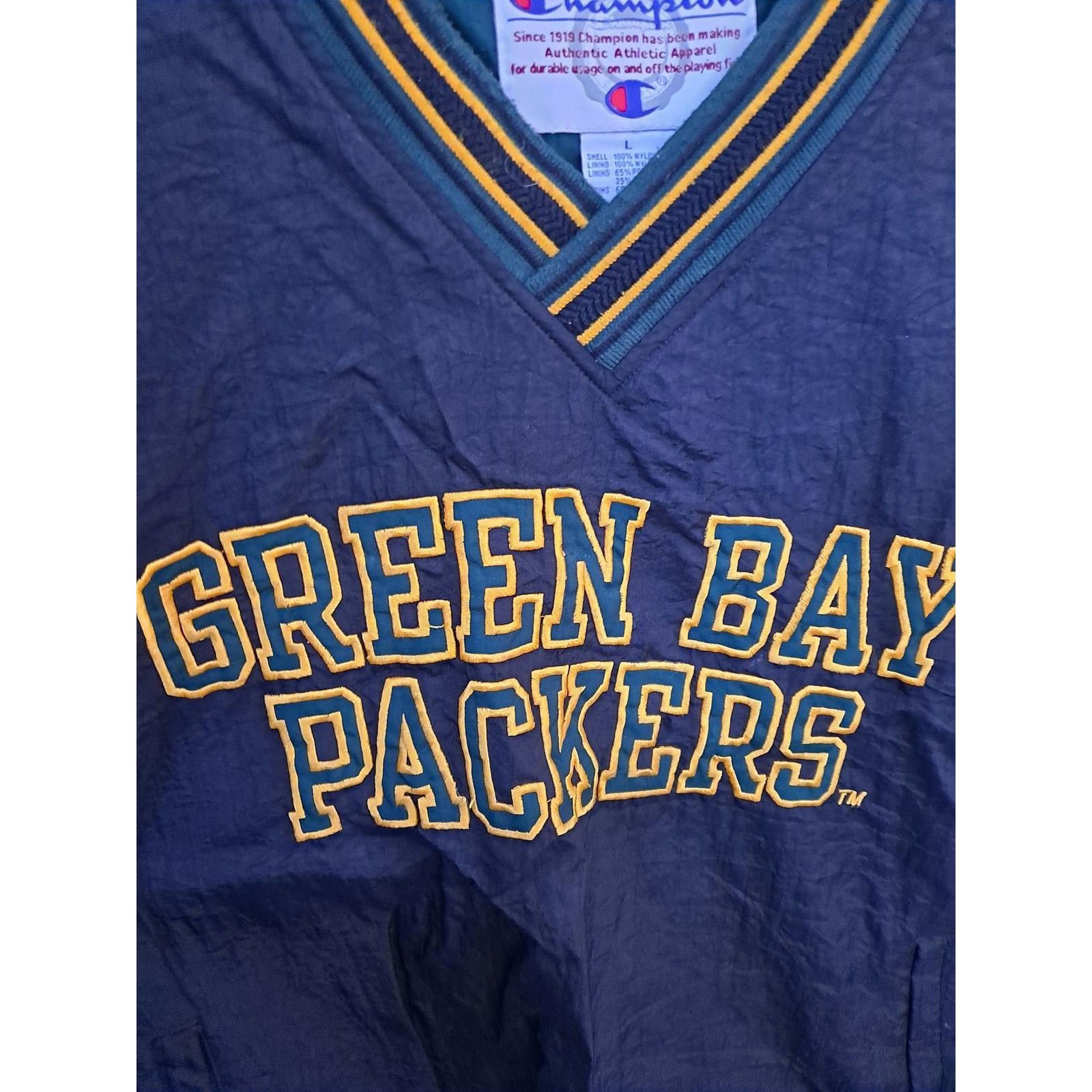 Champion Vintage Champion Green Bay Packers V Neck Windbreaker Size L Size US L / EU 52-54 / 3 - 3 Thumbnail