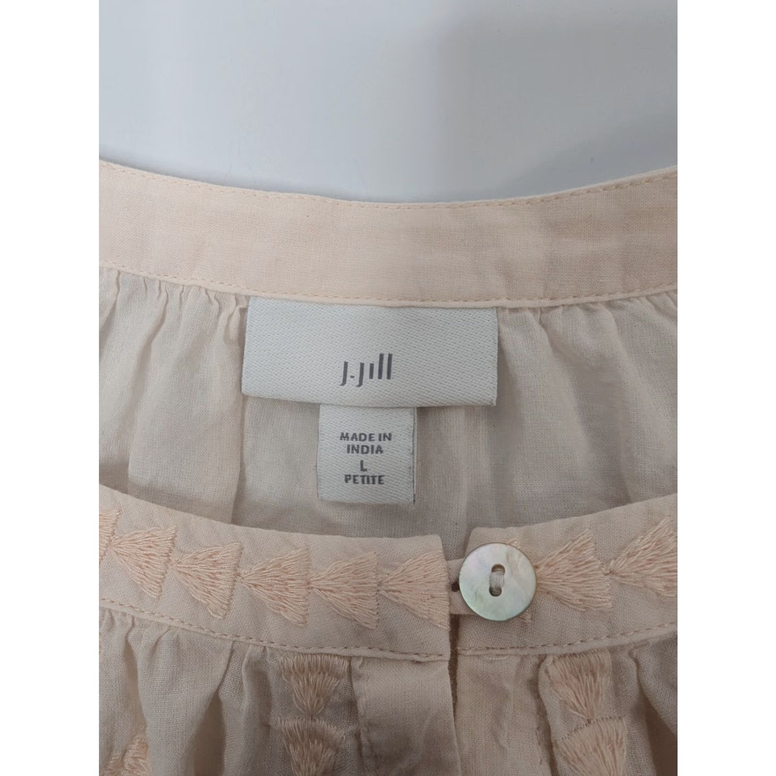 J. Jill J Jill Women’s L Petite Floral Embroidered Boho Button Long Sleeve Blouse Size L / US 10 / IT 46 - 7 Thumbnail