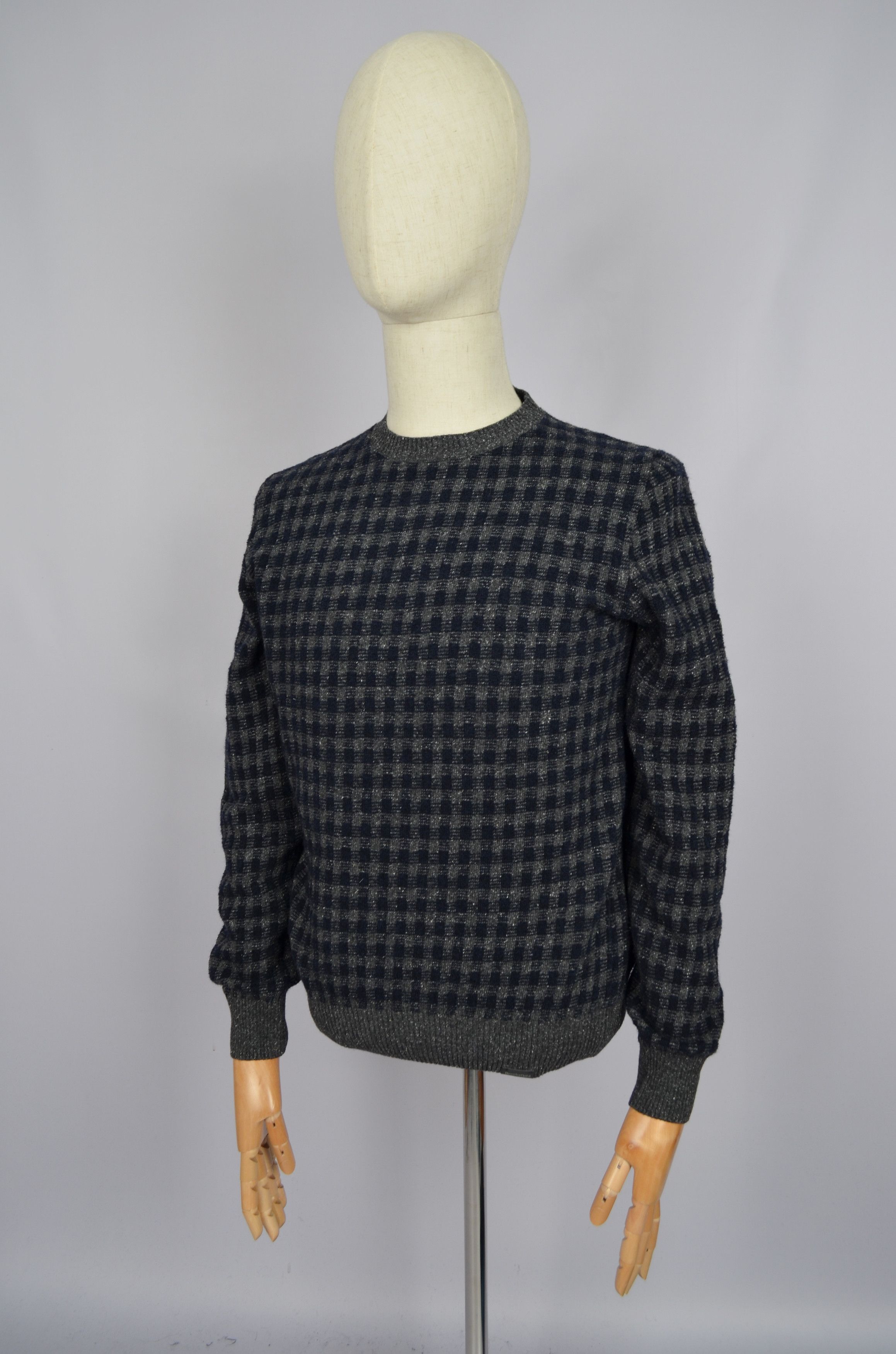 Brooksfield × Designer Brooksfield Torino Check Wool Blend Knit Sweater Size 48/S Size US S / EU 44-46 / 1 - 13 Thumbnail