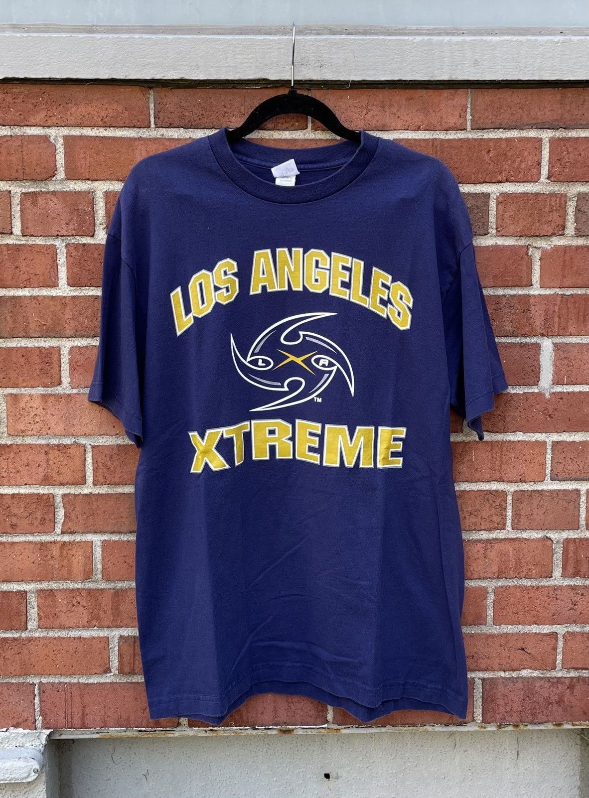 Drew Pearson Vtg Los Angeles Xtreme XFL T-Shirt Navy Blue Drew Pearson Size US XL / EU 56 / 4 - 1 Thumbnail