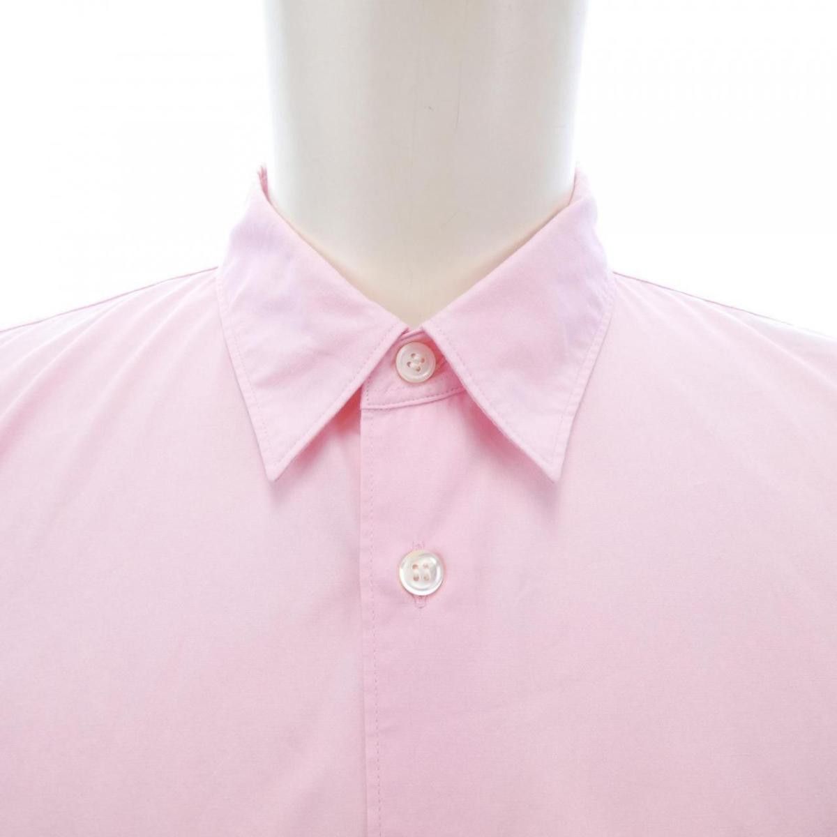 Shirt Button Up Cotton Long Sleeve Pink