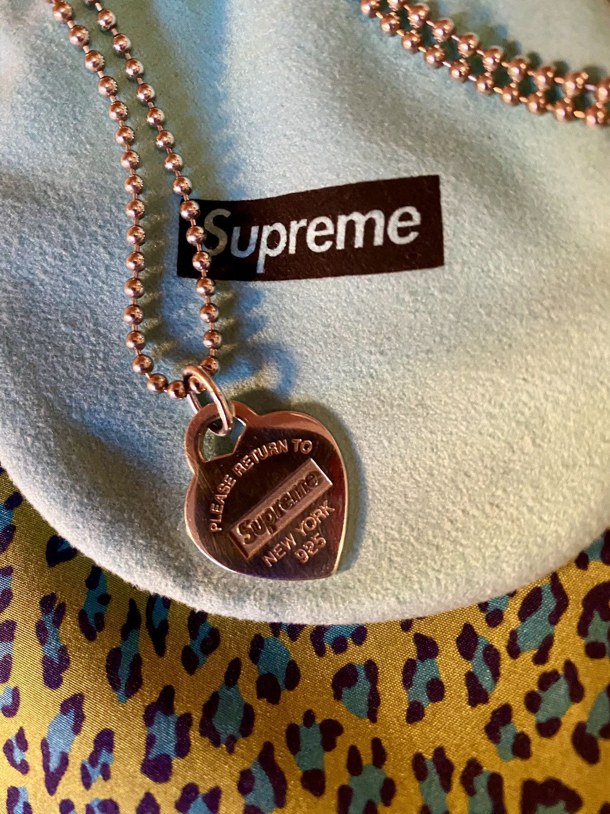 Pre-owned Supreme X Tiffany Co Supreme Tiffany & Co Sterling Silver Heart Tag Necklace