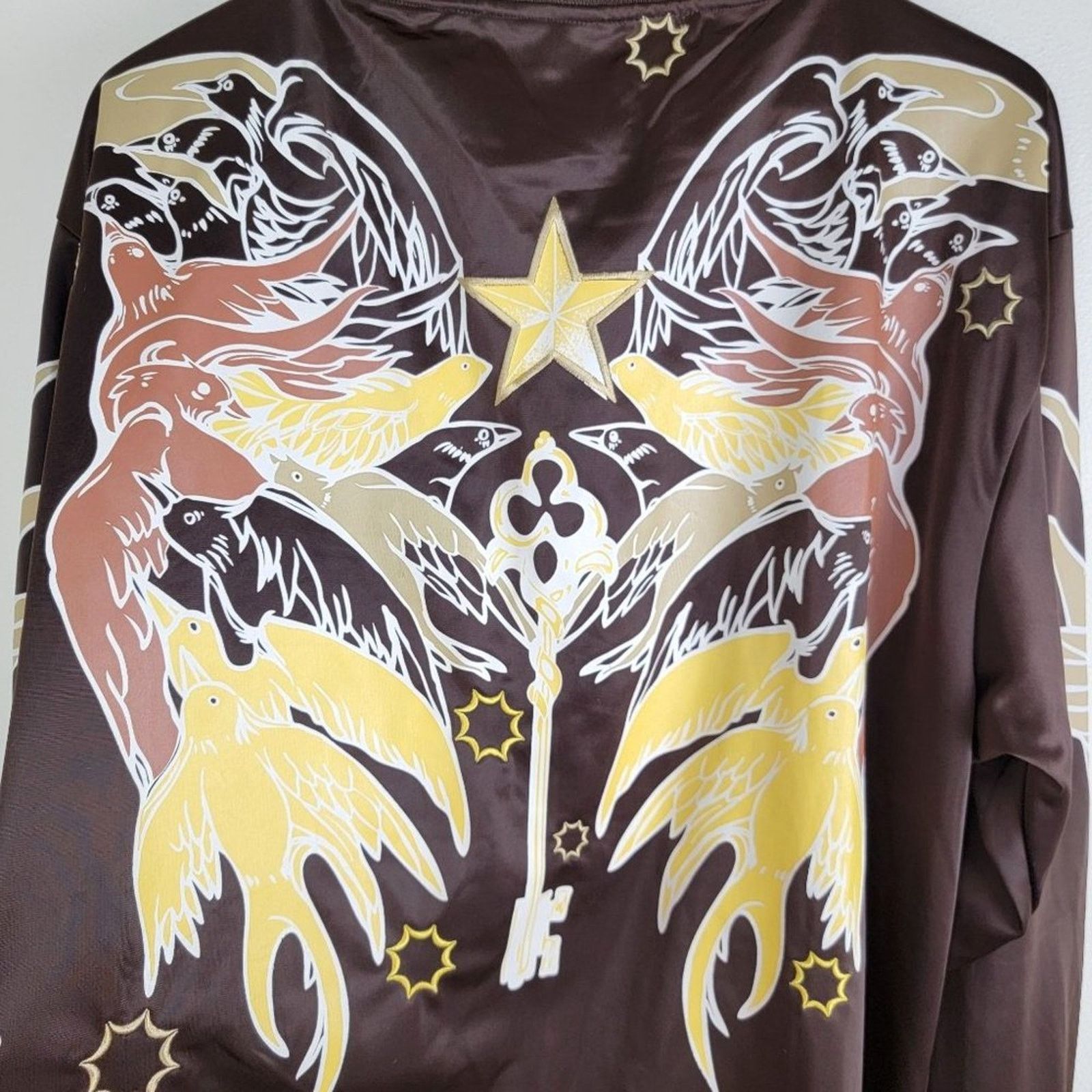 Other Jinzu Y2K Birds Key Graphic Art Embroidered Bomber Jacket Size US XXL / EU 58 / 5 - 9 Thumbnail