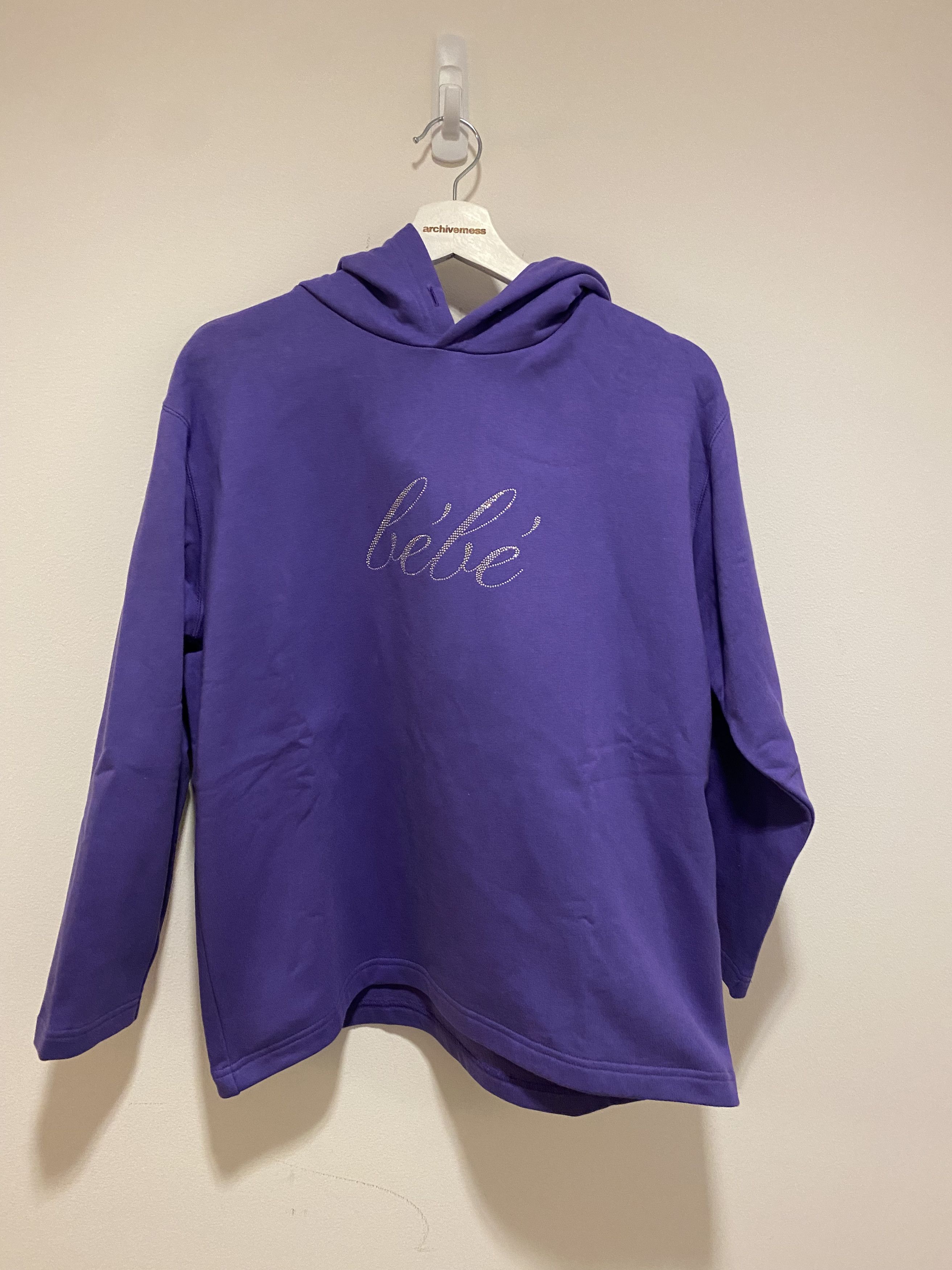 image of Balenciaga Bebe Cropped Purple Hoodie, Men's (Size XS)